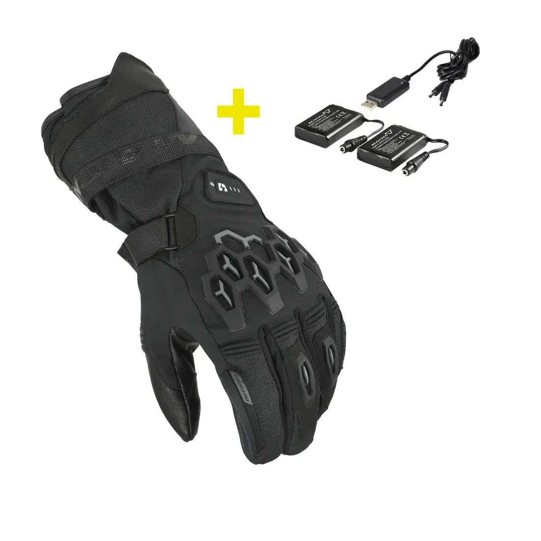 Macna Rafino RTX Heated Gloves With Kit Black  - FREE UK Shipping, FREE 365 Day Returns | Moto Central