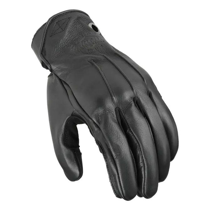 Macna Ralston Leather Gloves Black, back-of-hand view
