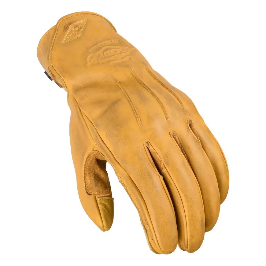 Macna Ralston Leather Gloves Yellow, back-of-hand view