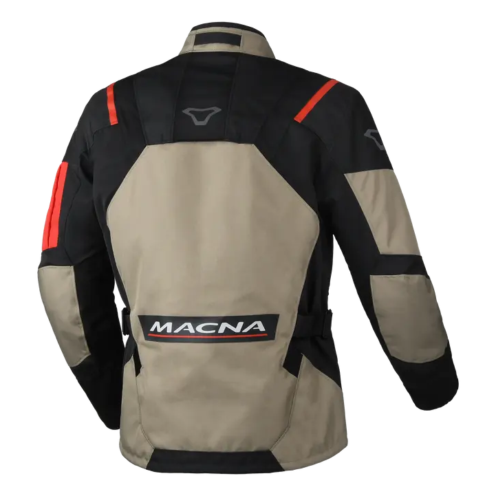 Macna Rancher 2.0 Textile Jacket Taupe / Red, rear view
