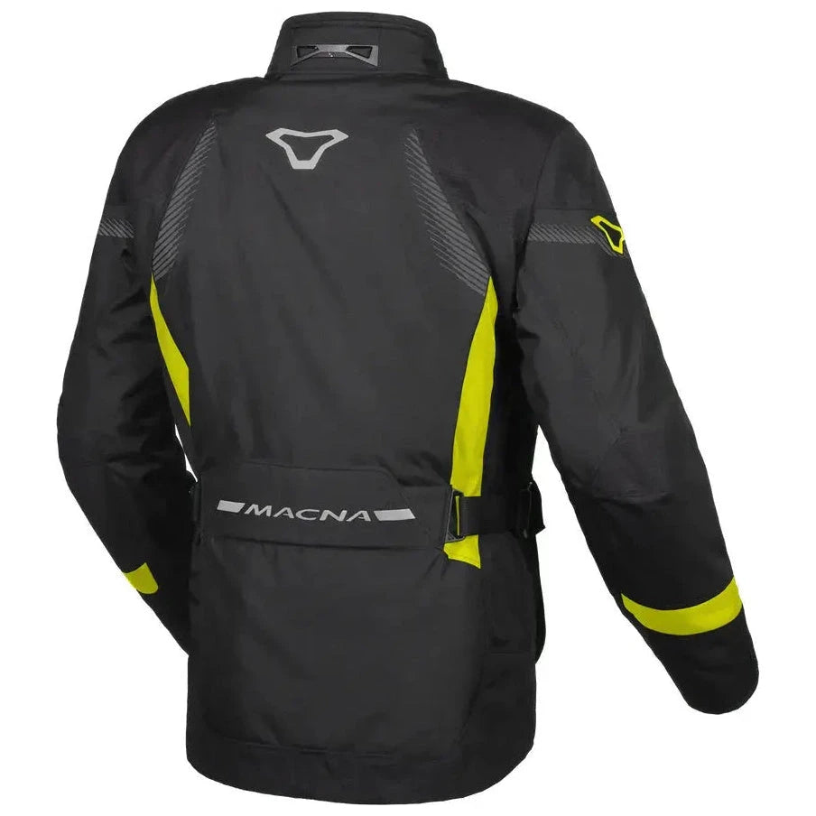 Macna Rancher Textile Jacket Black / Fluo Yellow – rear view