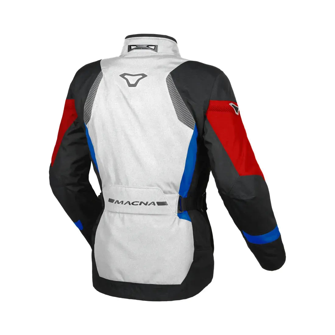 Macna Rancher Ladies Textile Jacket Light Grey / Blue / Red - FREE UK Shipping, FREE 365 Day Returns | Moto Central