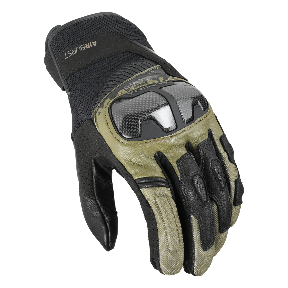 Macna Trekon Leather Gloves Green / Black FREE UK Delivery, FREE 365 Day Returns | Moto Central
