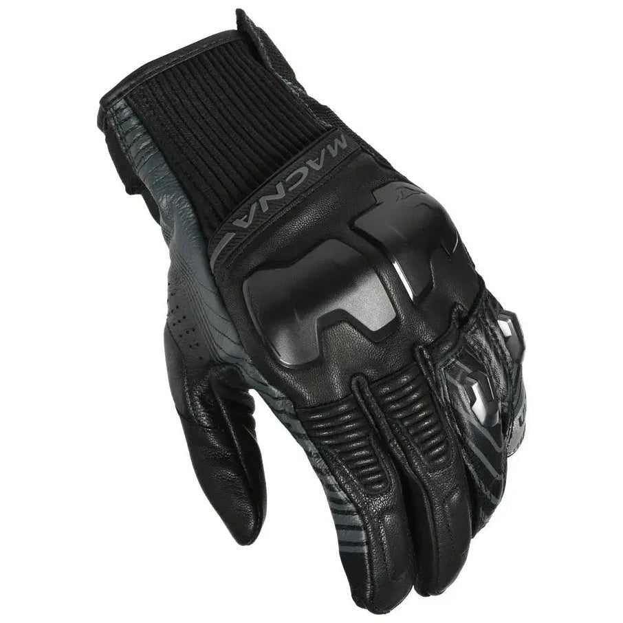 Macna Ultraxx Short Leather Gloves Black — back-of-hand view