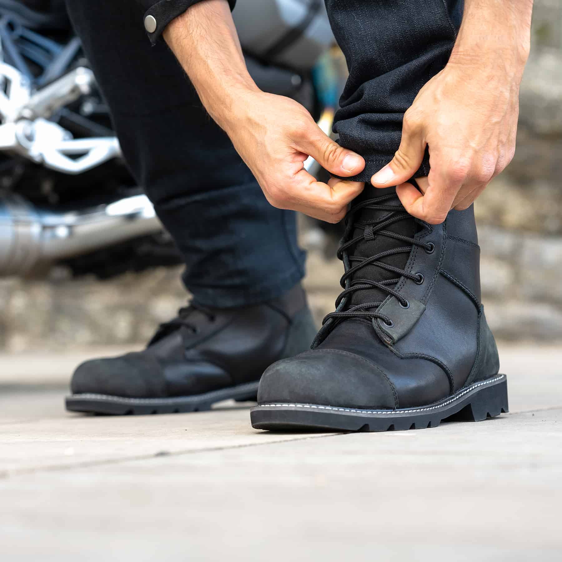 Merlin Bandit D3O Leather Waterproof Boots Black FREE UK Delivery, FREE 365 Day Returns | Moto Central