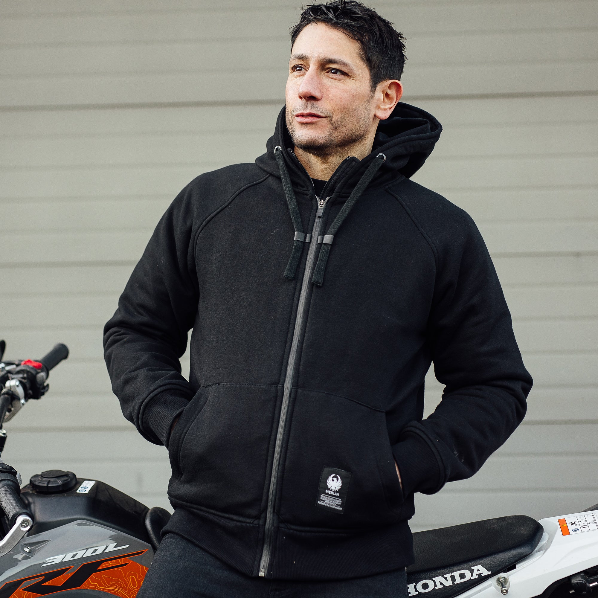 Merlin Hamlin Hydro Waterproof Riding Textile Hoody Black FREE UK Delivery, FREE 365 Day Returns | Moto Central