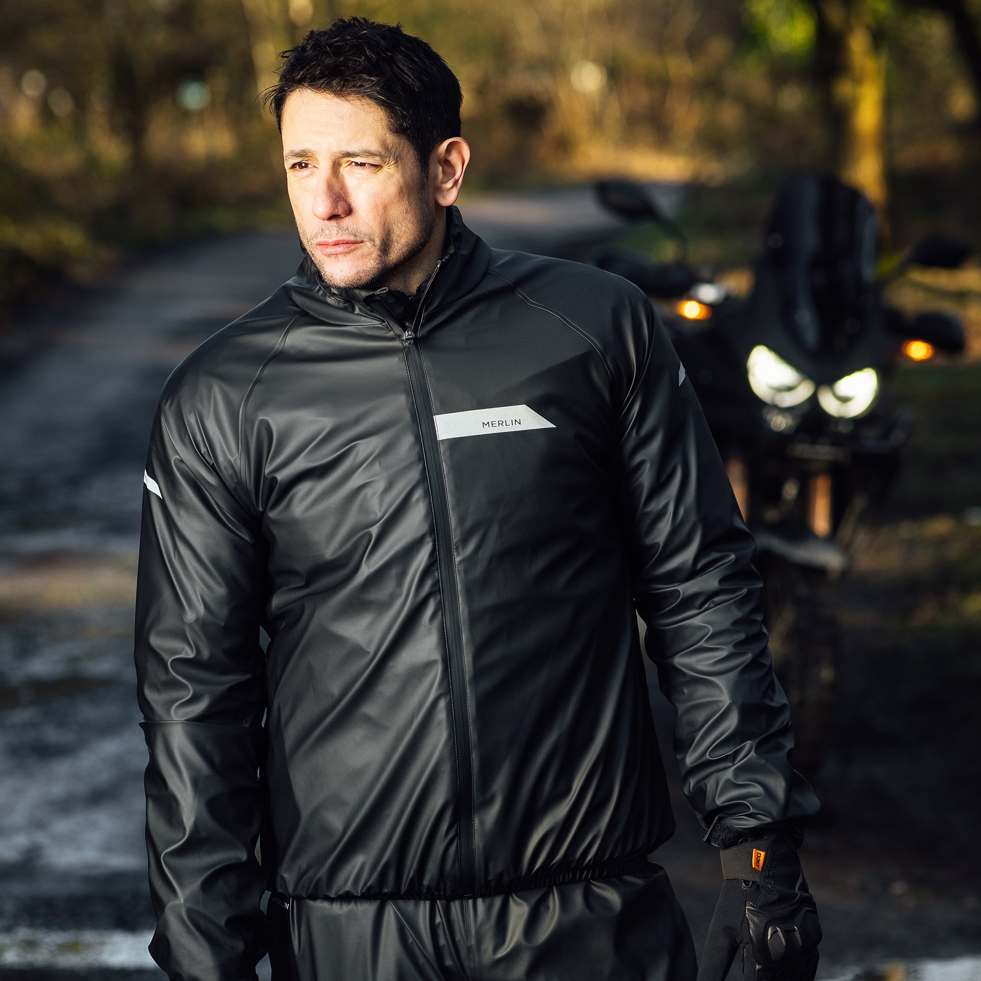 Merlin Hydroshield Waterproof Over Jacket Black FREE UK Delivery, FREE 365 Day Returns | Moto Central