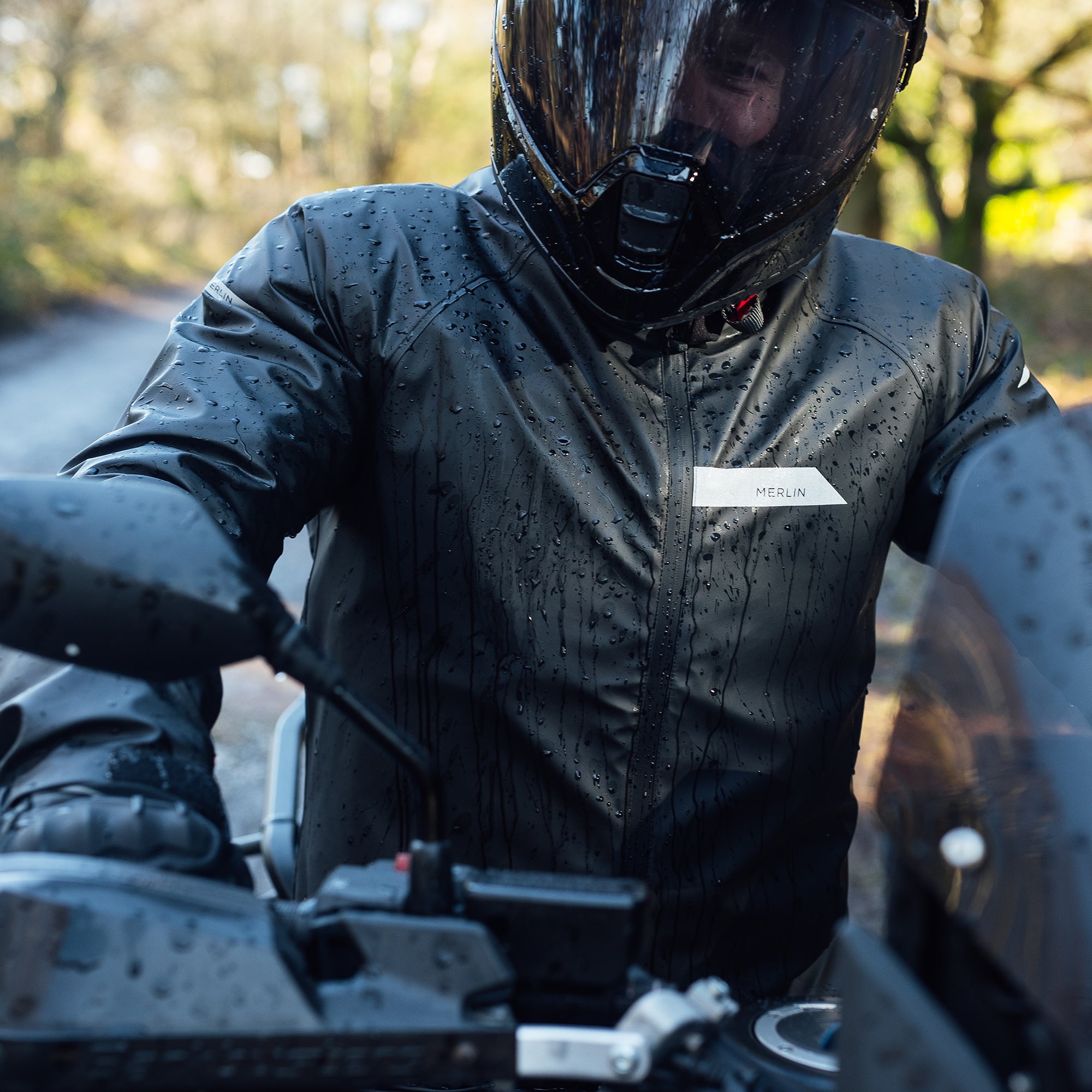 Merlin Hydroshield Waterproof Over Jacket Black FREE UK Delivery, FREE 365 Day Returns | Moto Central