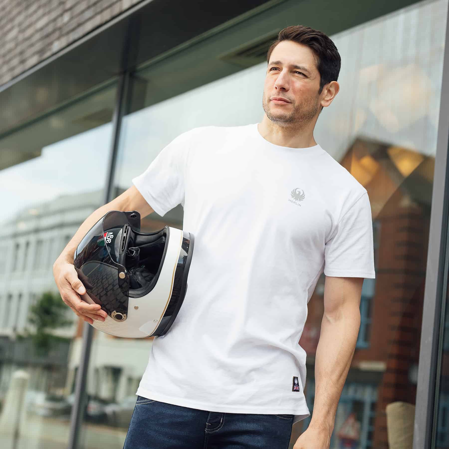 Merlin Radford Core Tee White FREE UK Delivery, FREE 365 Day Returns | Moto Central