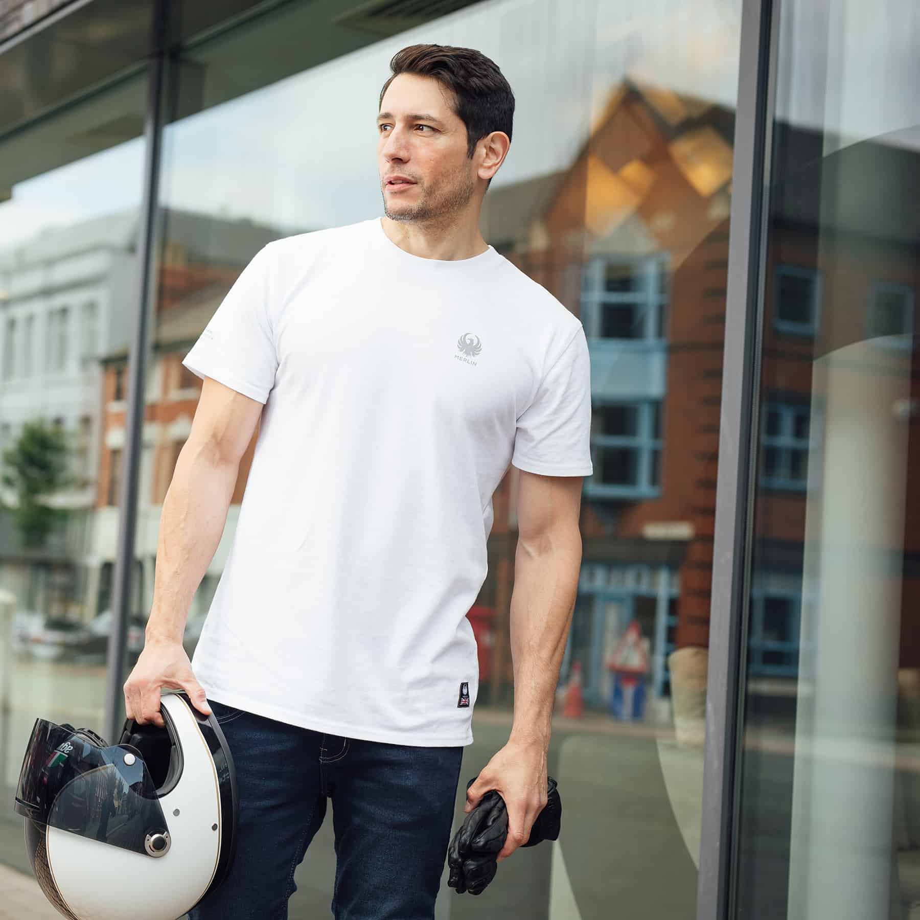 Merlin Radford Core Tee White FREE UK Delivery, FREE 365 Day Returns | Moto Central