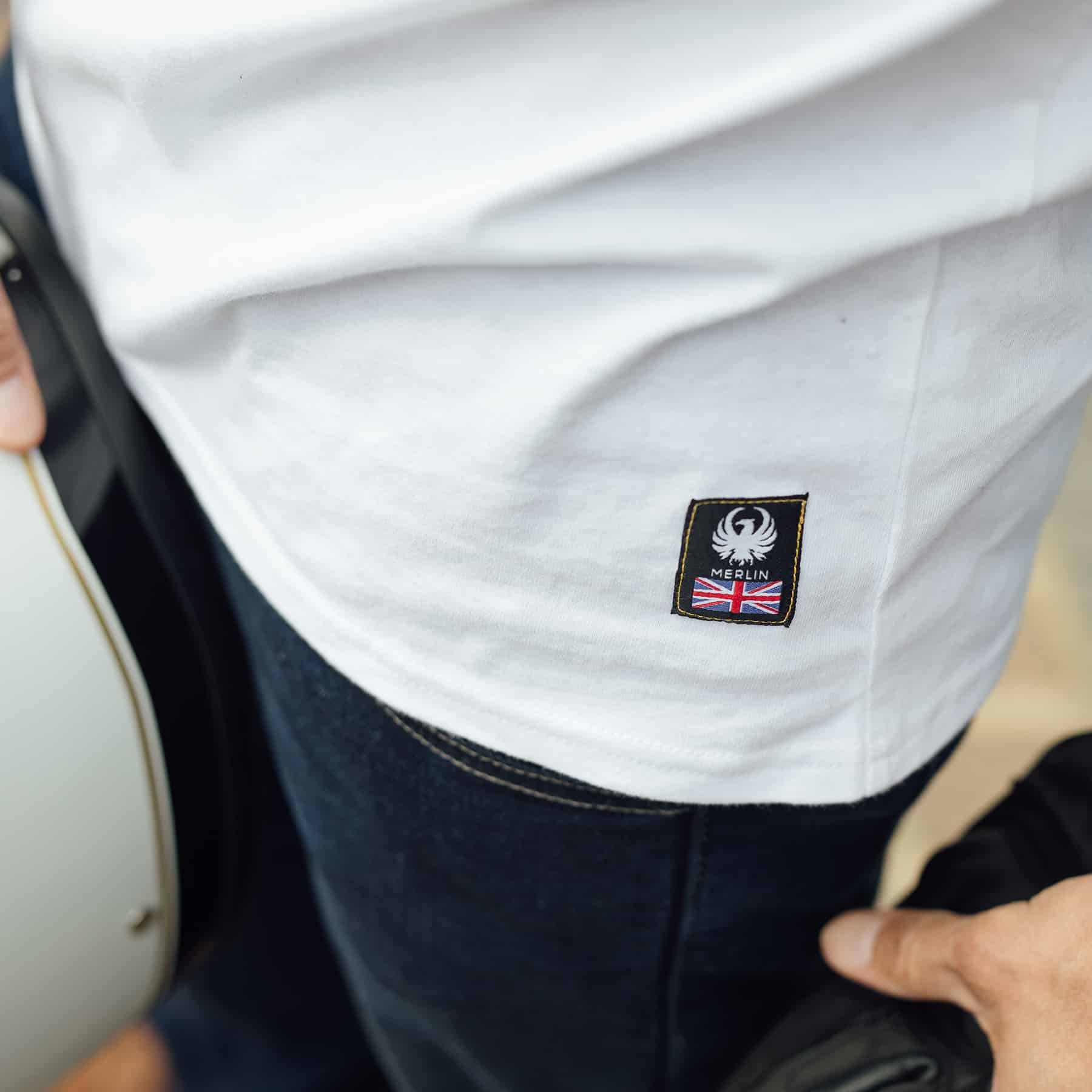 Merlin Radford Core Tee White FREE UK Delivery, FREE 365 Day Returns | Moto Central