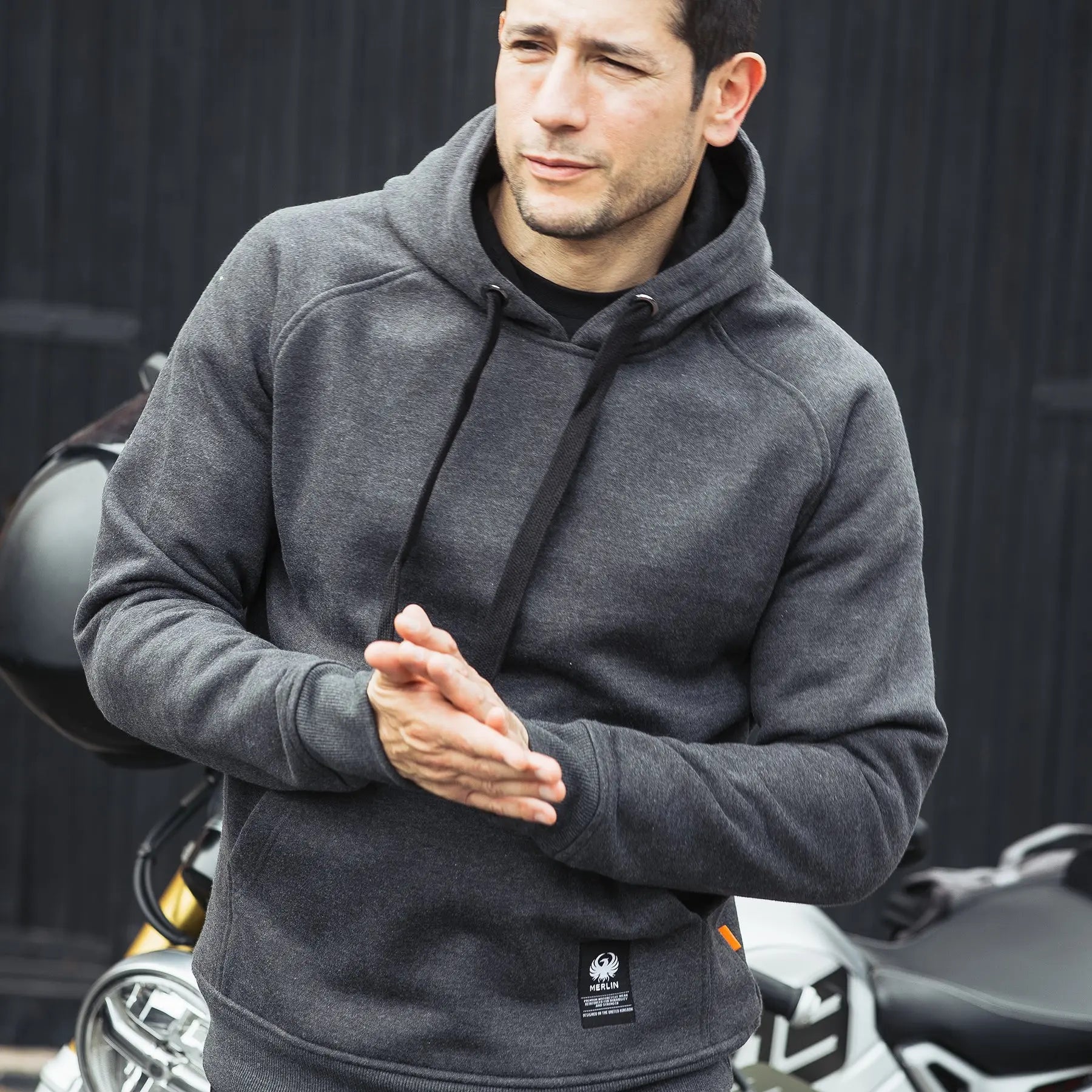 Merlin Stealth Pro D3O Single Layer Pullover Hoody Grey FREE UK Delivery, FREE 365 Day Returns | Moto Central