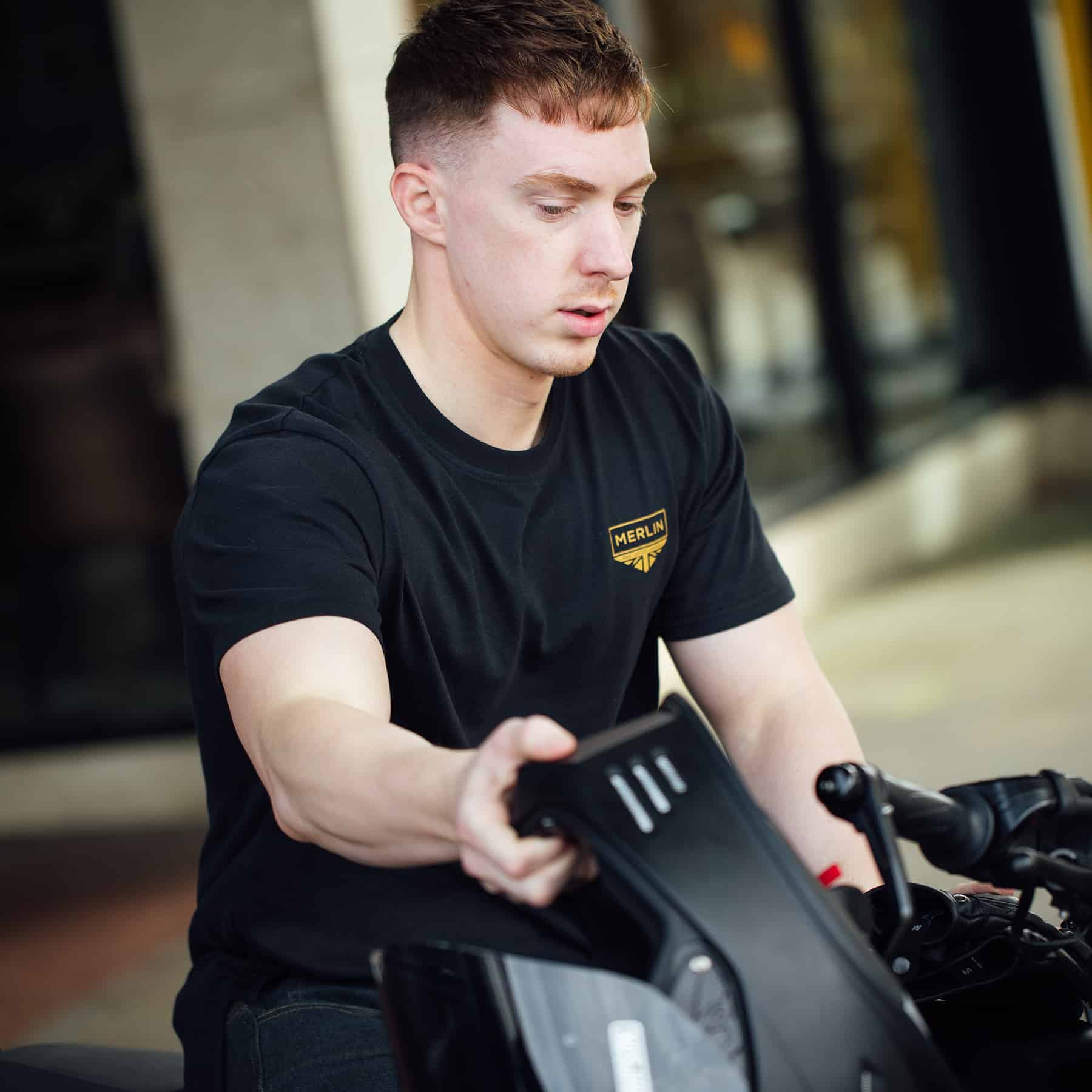 Merlin Truro Signature Tee Black FREE UK Delivery, FREE 365 Day Returns | Moto Central