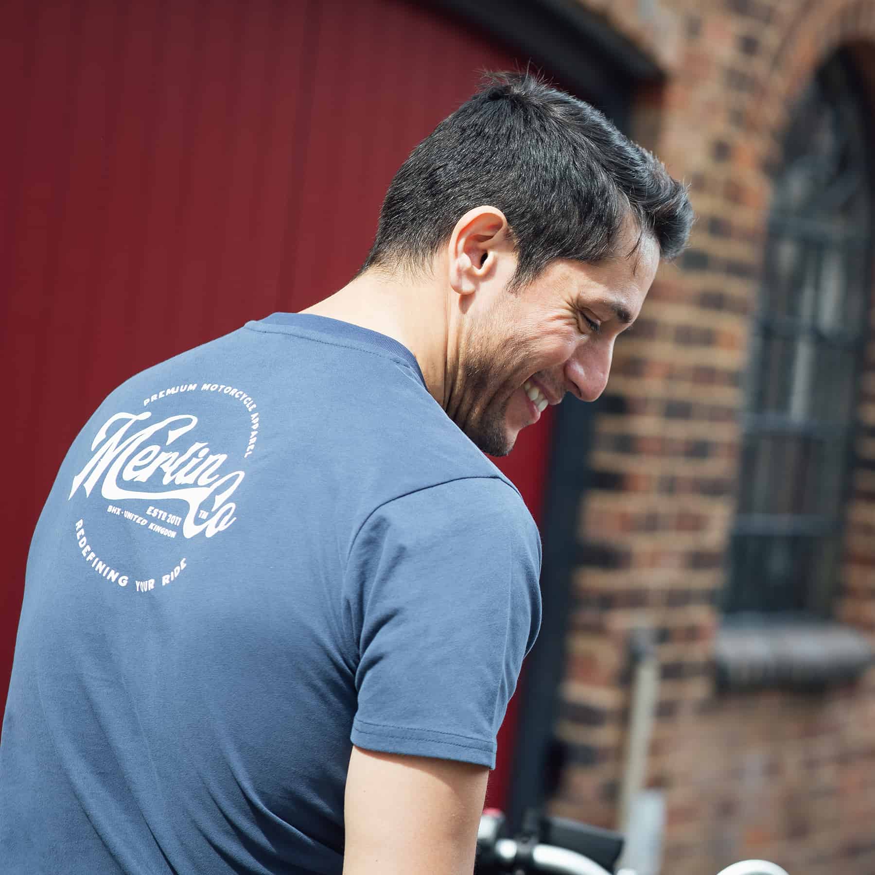Merlin Truro Signature Tee Navy FREE UK Delivery, FREE 365 Day Returns | Moto Central