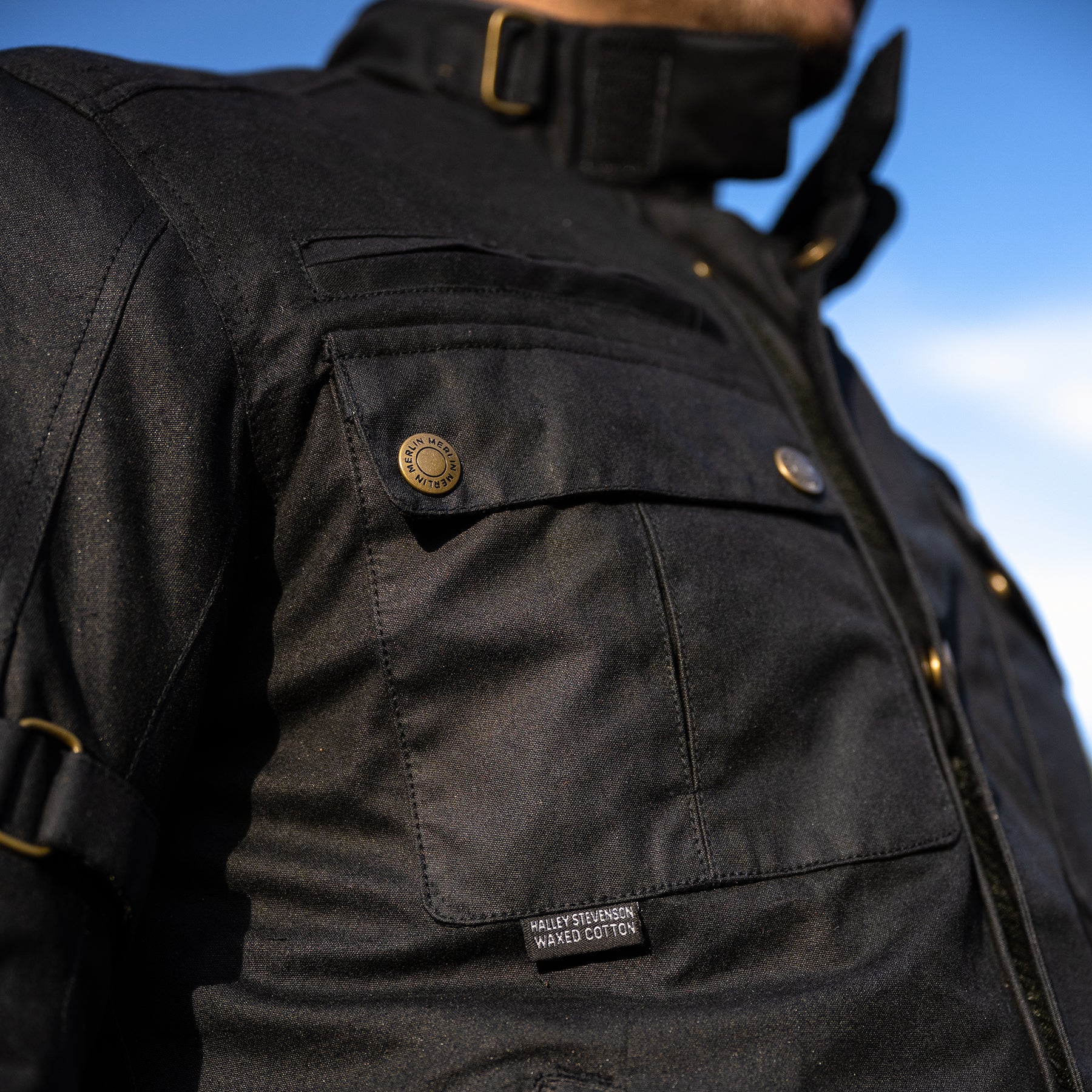 Merlin Barton 2 Wax Jacket Black FREE UK Delivery, FREE 365 Day Returns | Moto Central