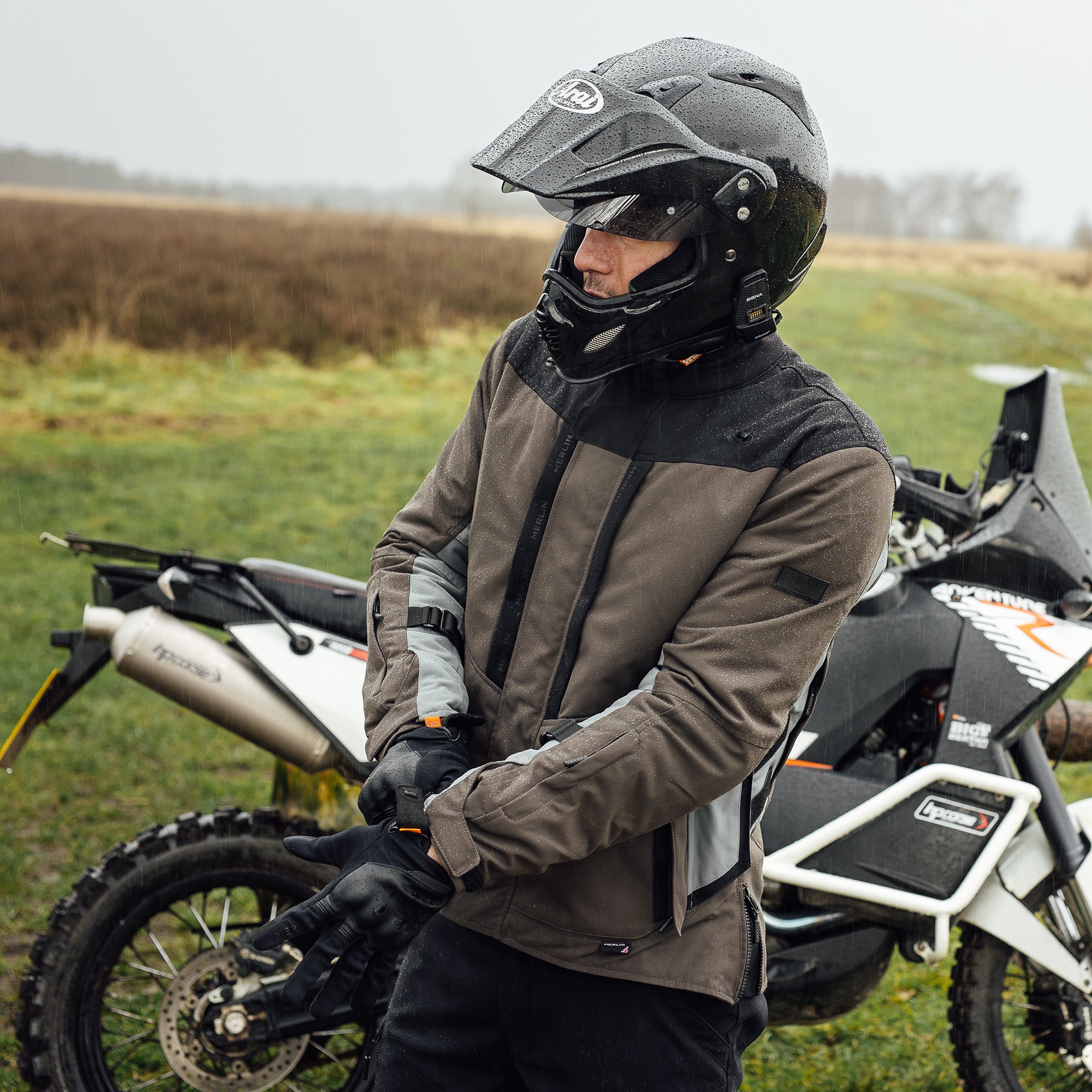 Merlin Borderlands D3O Laminated Textile Jacket Granite FREE UK Delivery, FREE 365 Day Returns | Moto Central