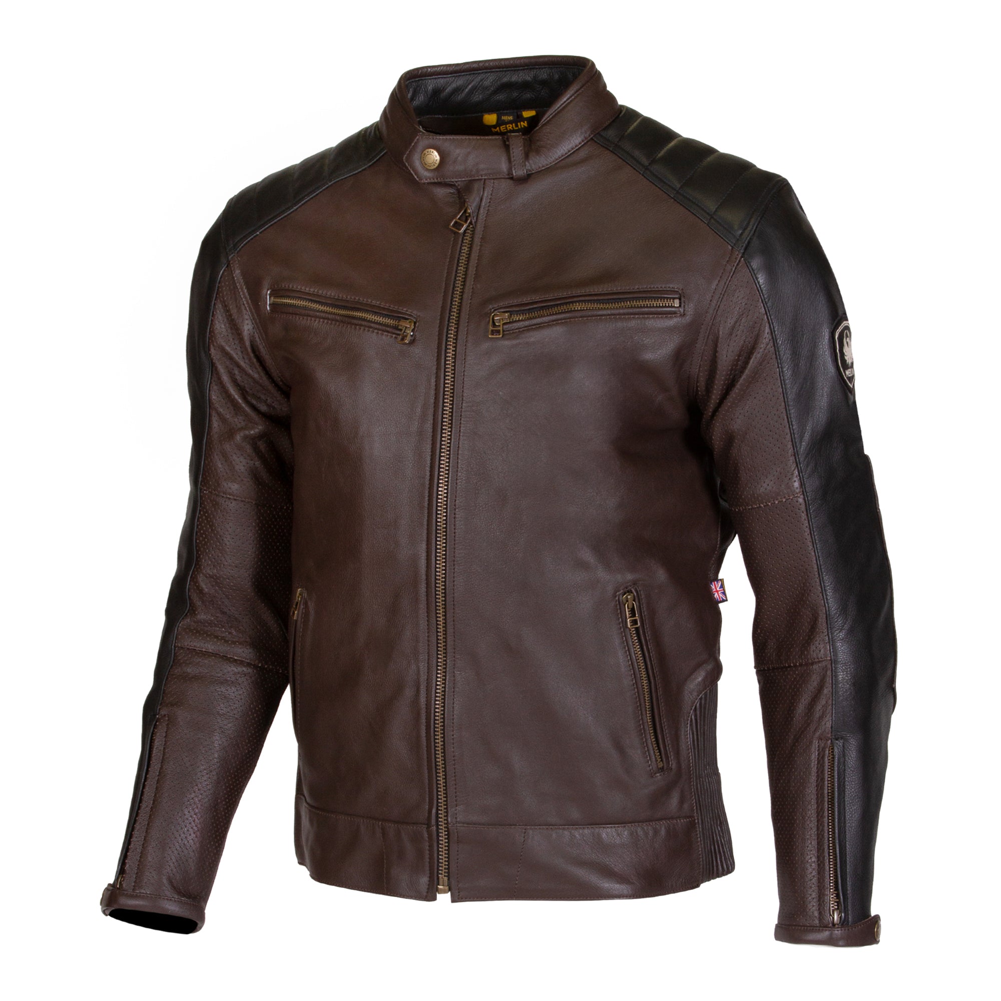 Merlin Chase 2 AAA D3O Leather Jacket Brown / Black FREE UK Delivery, FREE 365 Day Returns | Moto Central