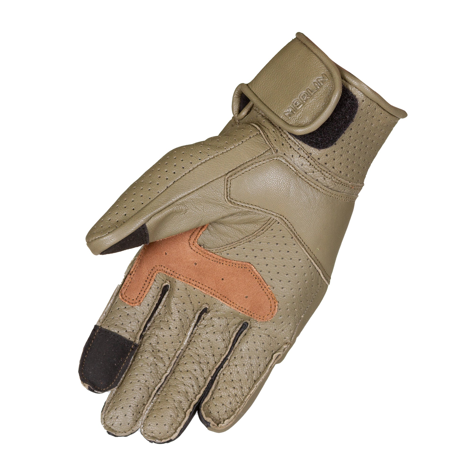 Merlin Imperial D3O Leather Gloves Olive FREE UK Delivery, FREE 365 Day Returns | Moto Central