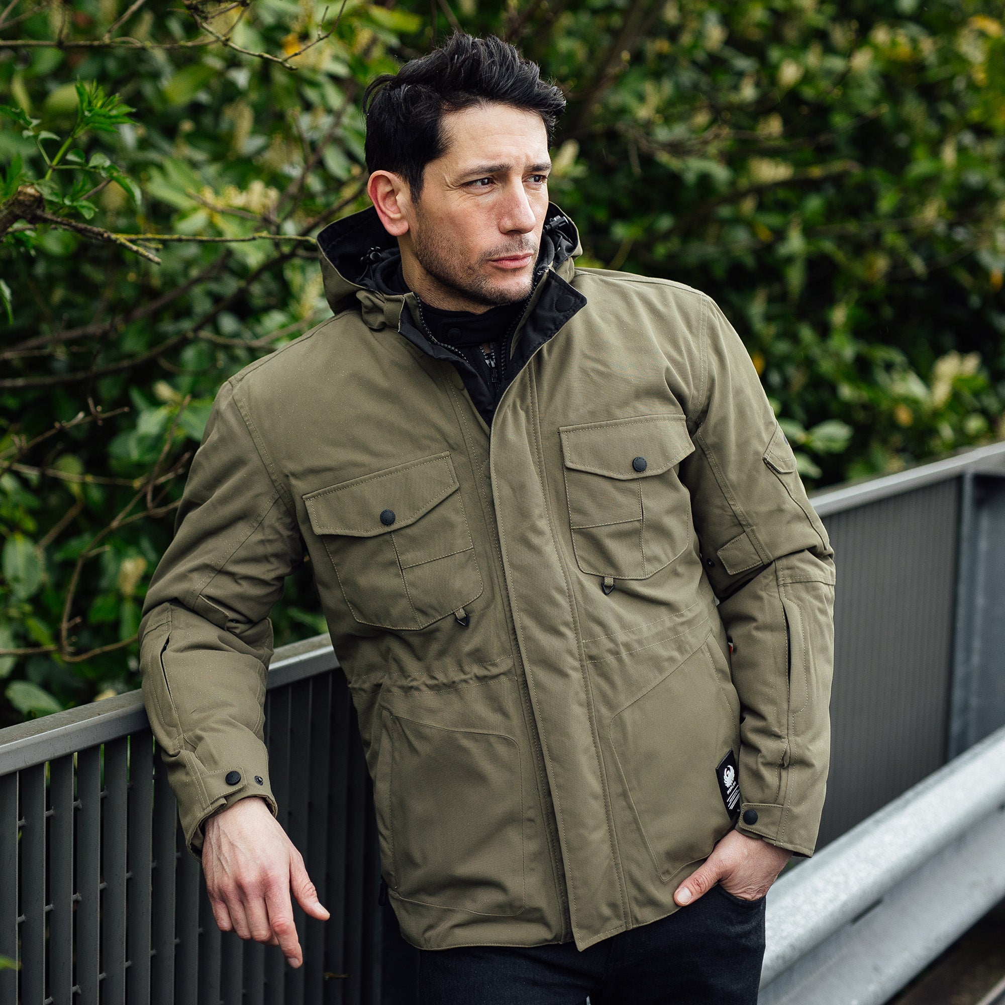 Merlin Jagger D3O Urban Utility Jacket Olive FREE UK Delivery, FREE 365 Day Returns | Moto Central