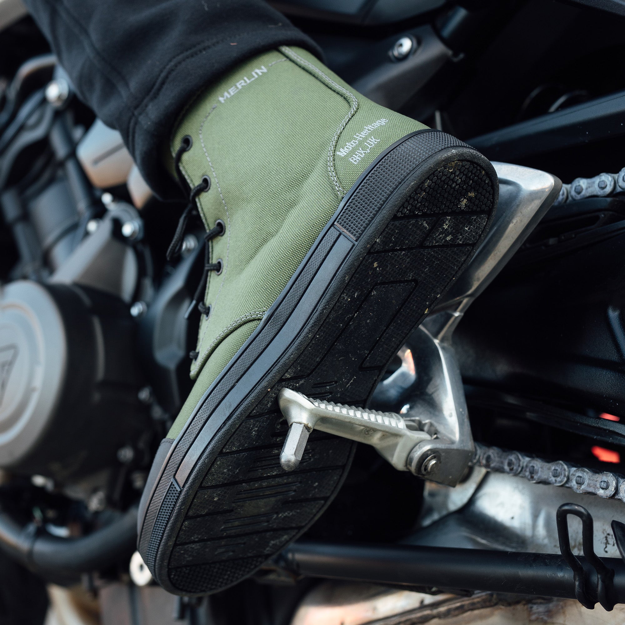 Merlin Knots D3O Canvas Boots Olive FREE UK Delivery, FREE 365 Day Returns | Moto Central