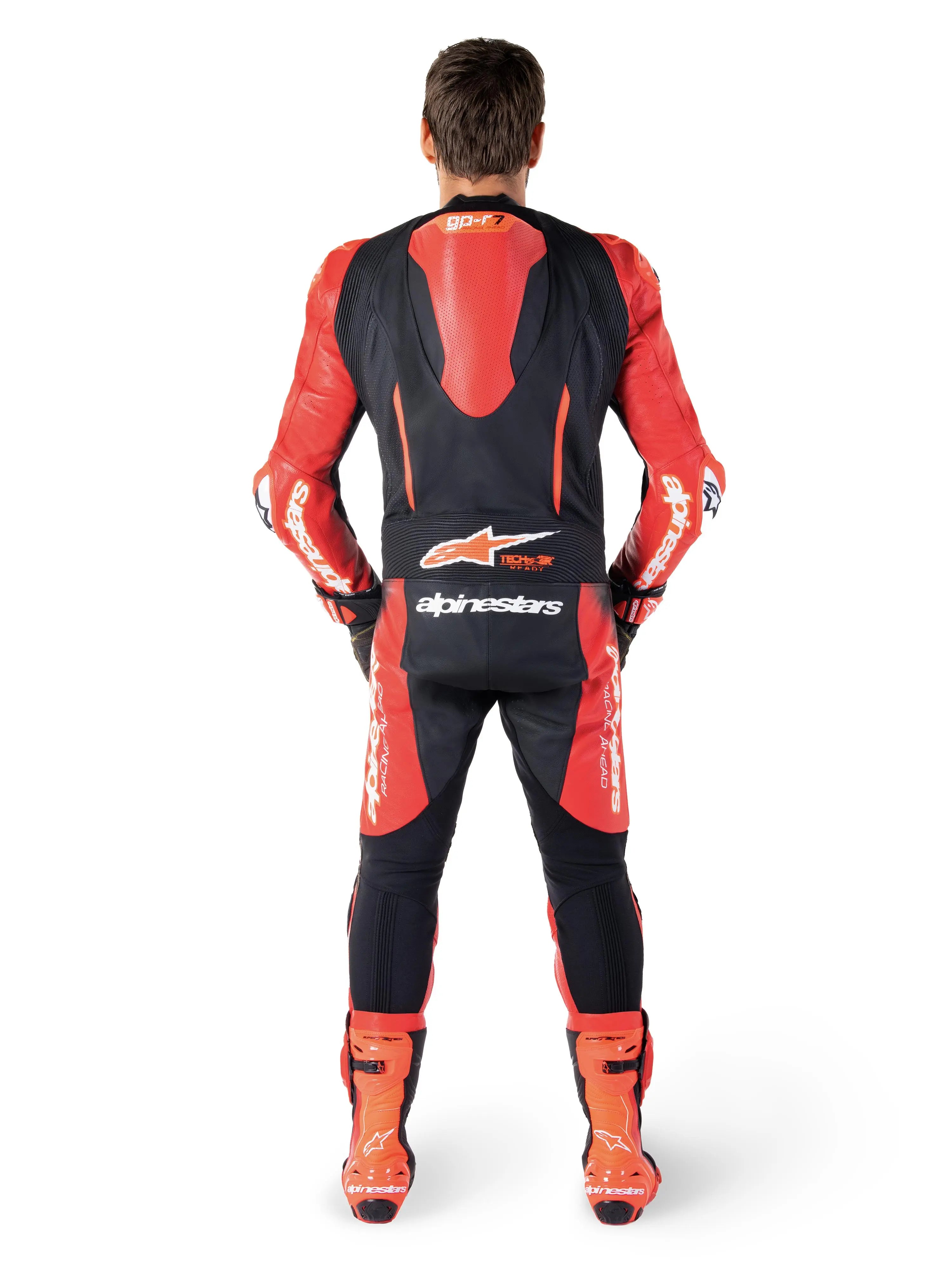 Alpinestars GP-R7 One Piece Leather Suit Black / Mid Red - FREE UK Shipping, FREE 365 Day Returns | Moto Central