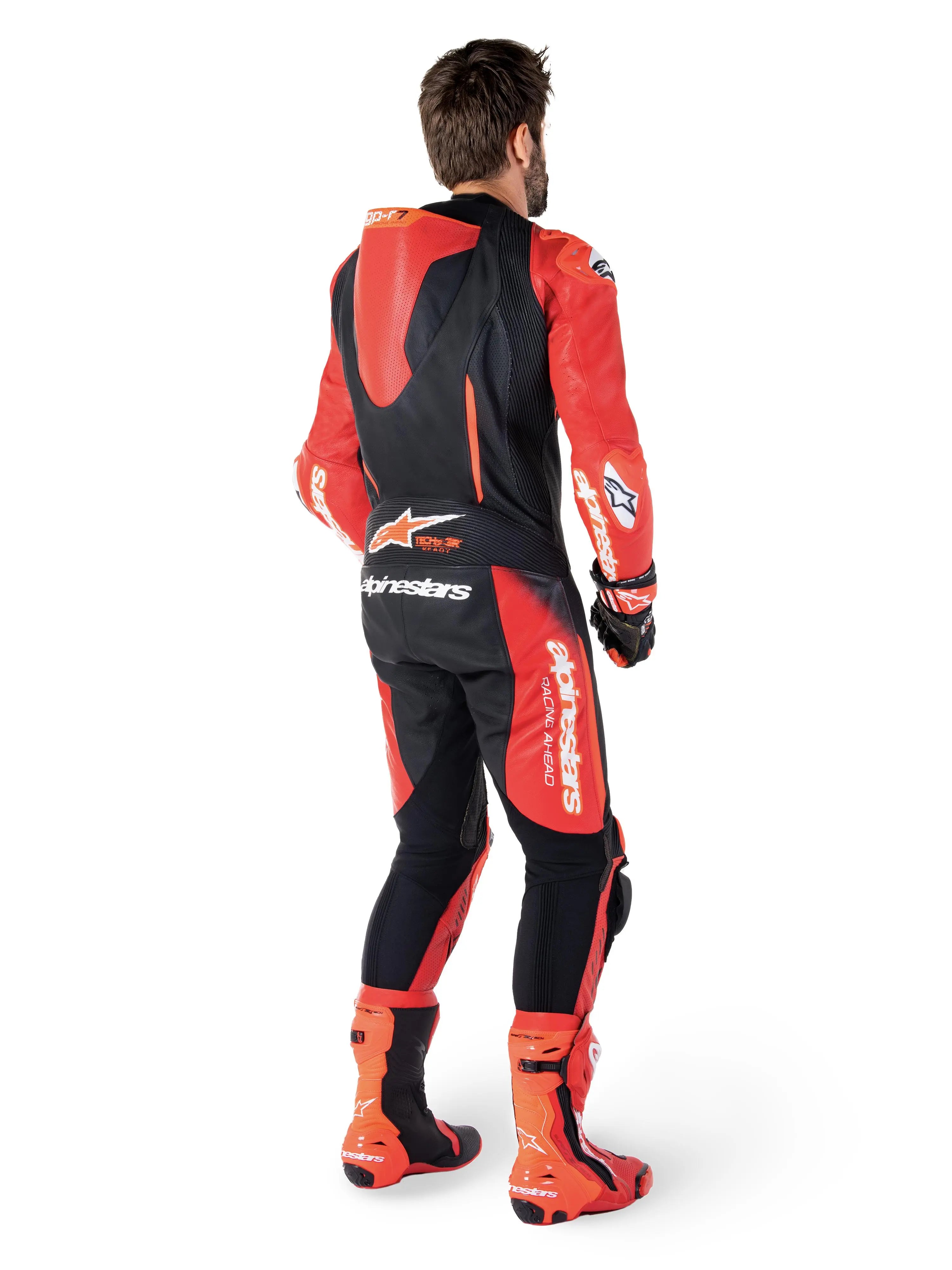 Alpinestars GP-R7 One Piece Leather Suit Black / Mid Red - FREE UK Shipping, FREE 365 Day Returns | Moto Central