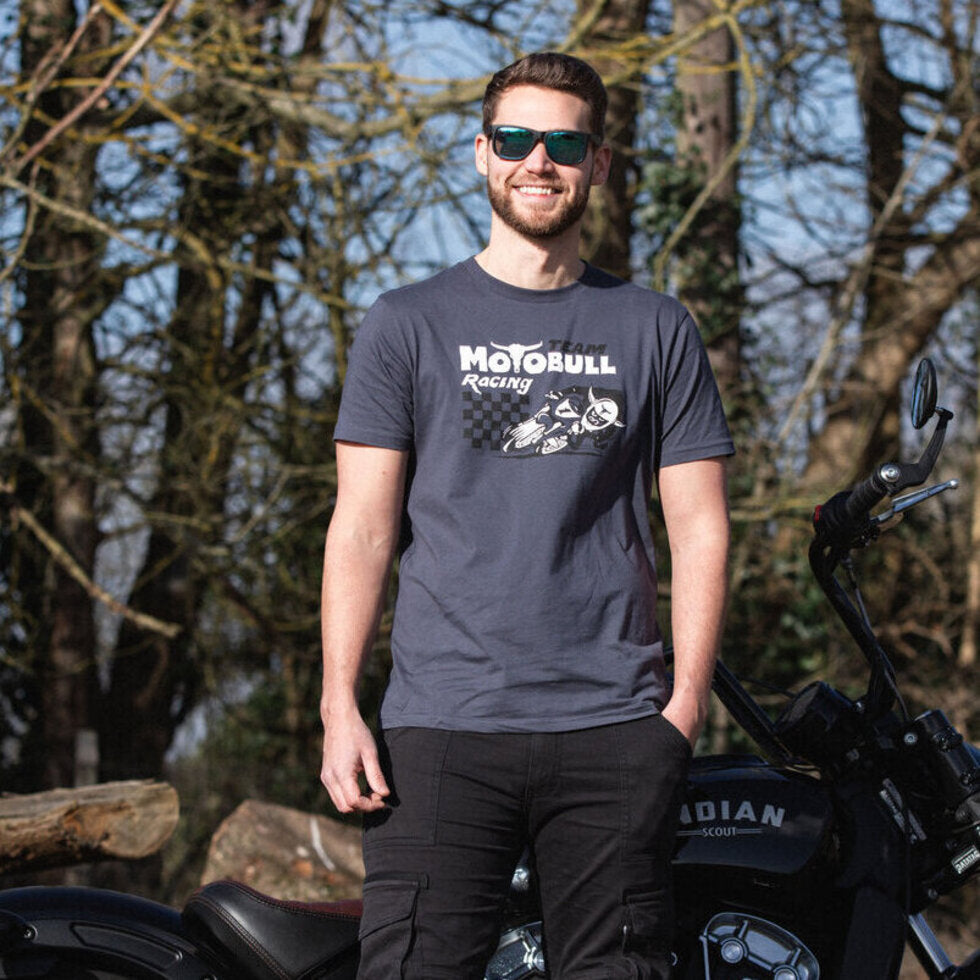 MotoBull Racing Team T-Shirt Faded Denim