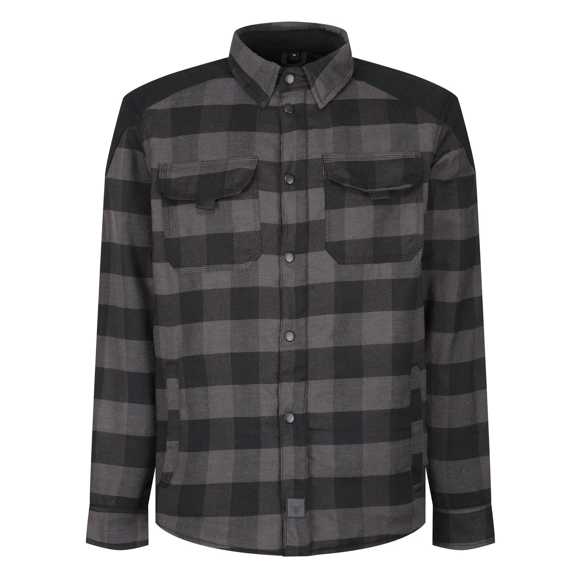 MotoBull Woody Flannel Textile Jacket Grey - FREE UK Shipping, FREE 365 Day Returns | Moto Central