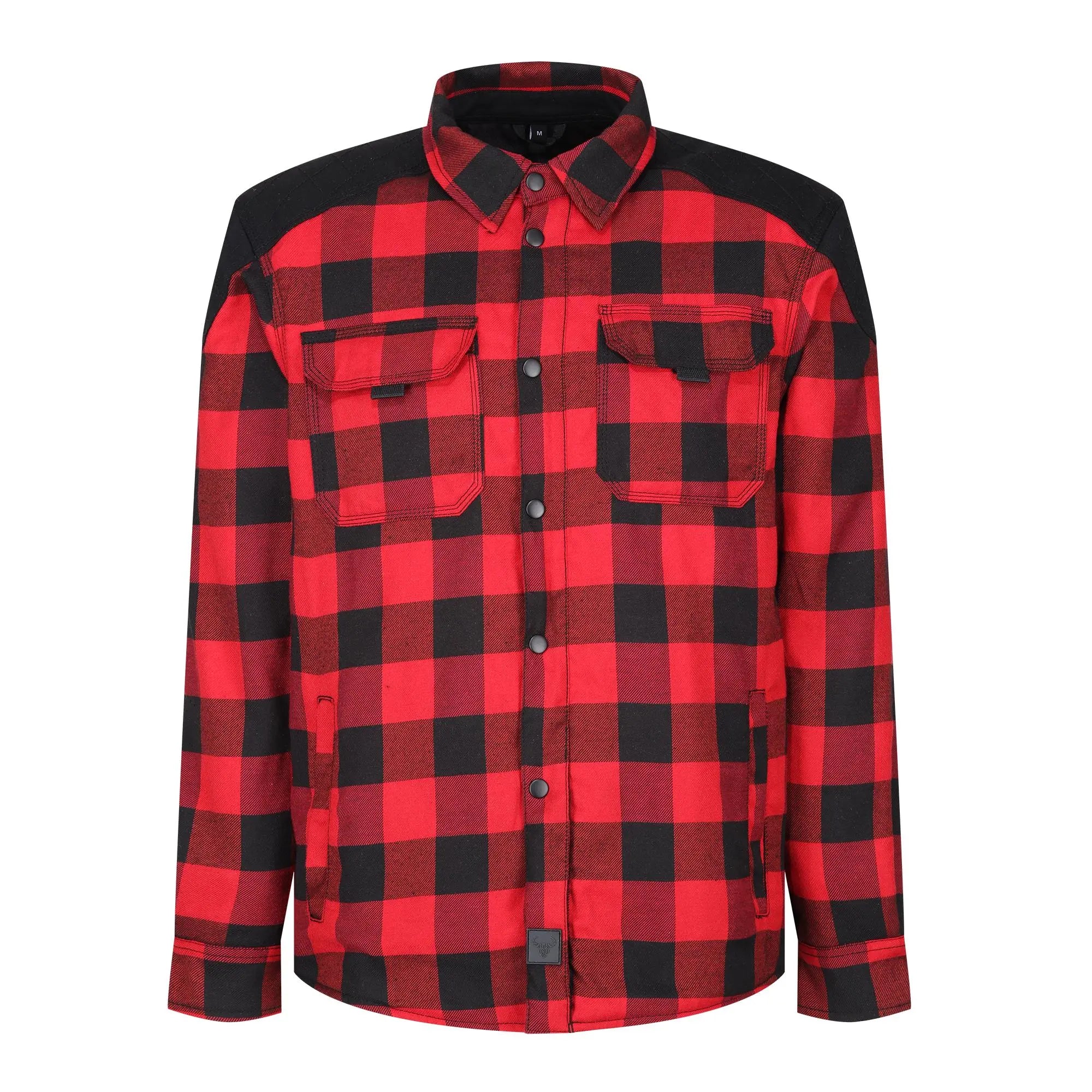 MotoBull Woody Flannel Textile Jacket Red - FREE UK Shipping, FREE 365 Day Returns | Moto Central