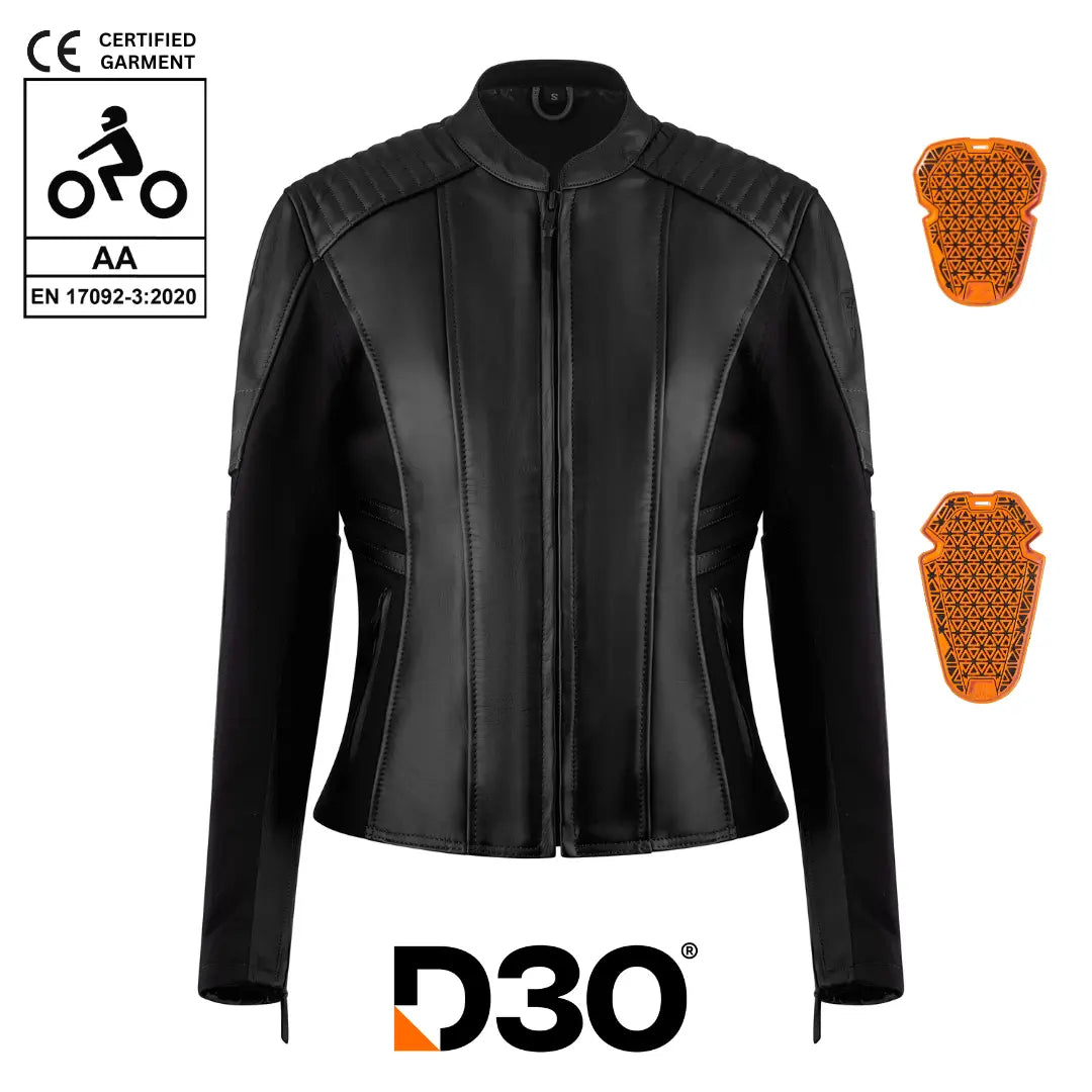 MotoGirl Amelia Ladies Leather Jacket Black FREE UK Delivery, FREE 365 Day Returns | Moto Central
