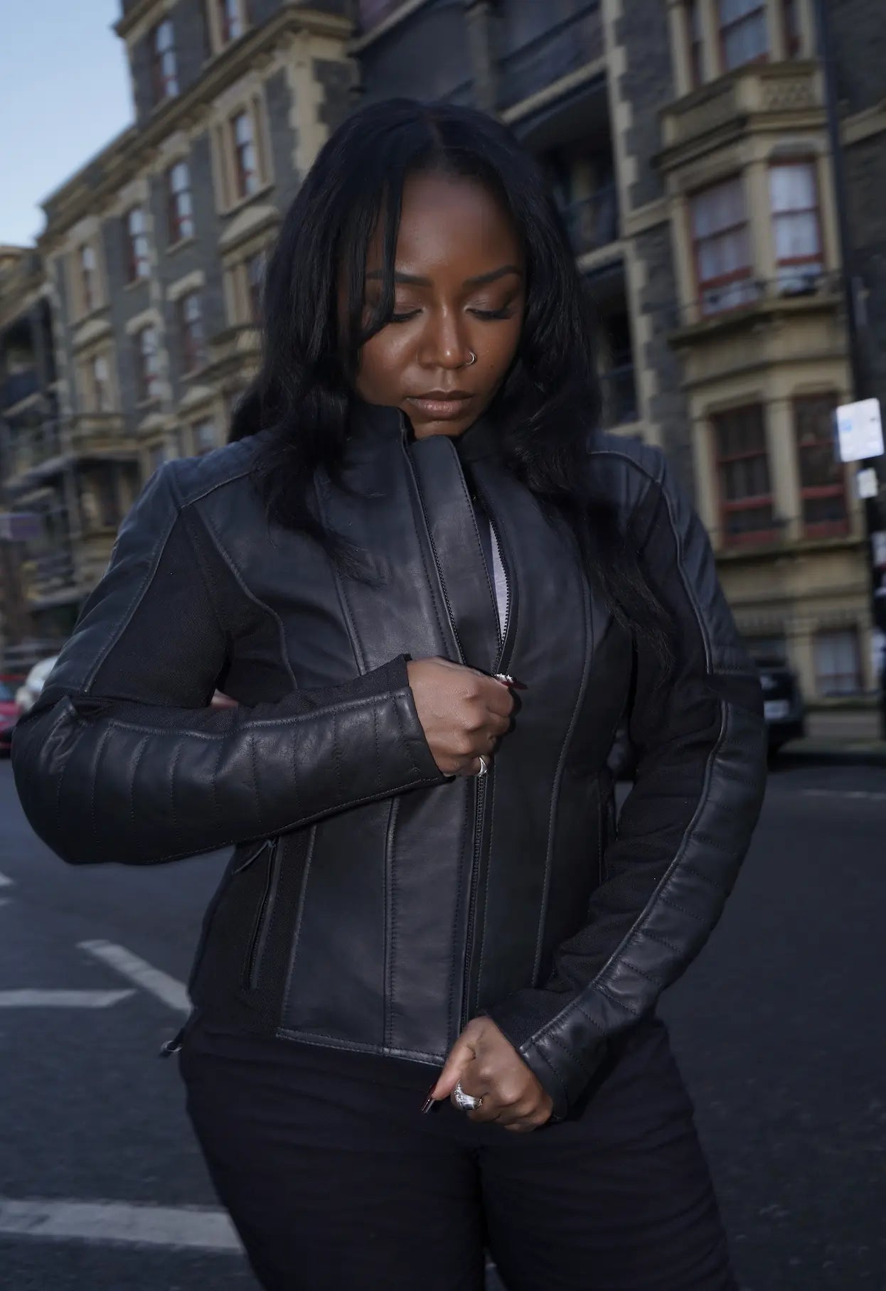 MotoGirl Amelia Ladies Leather Jacket Black FREE UK Delivery, FREE 365 Day Returns | Moto Central