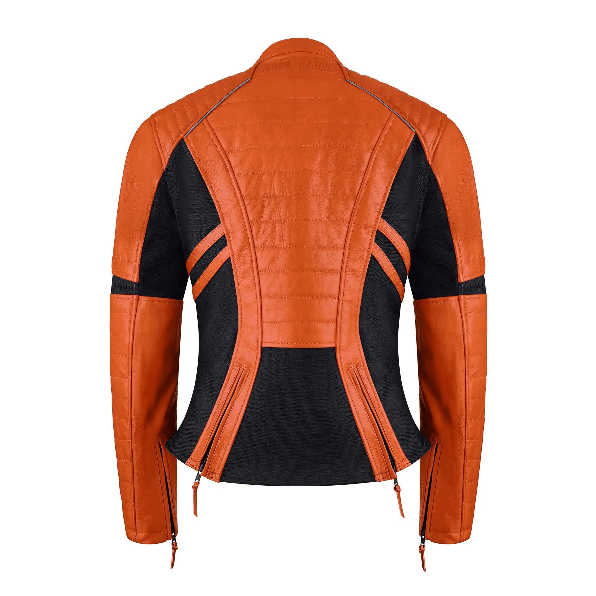 MotoGirl Amelia Ladies Leather Jacket Orange FREE UK Delivery, FREE 365 Day Returns | Moto Central