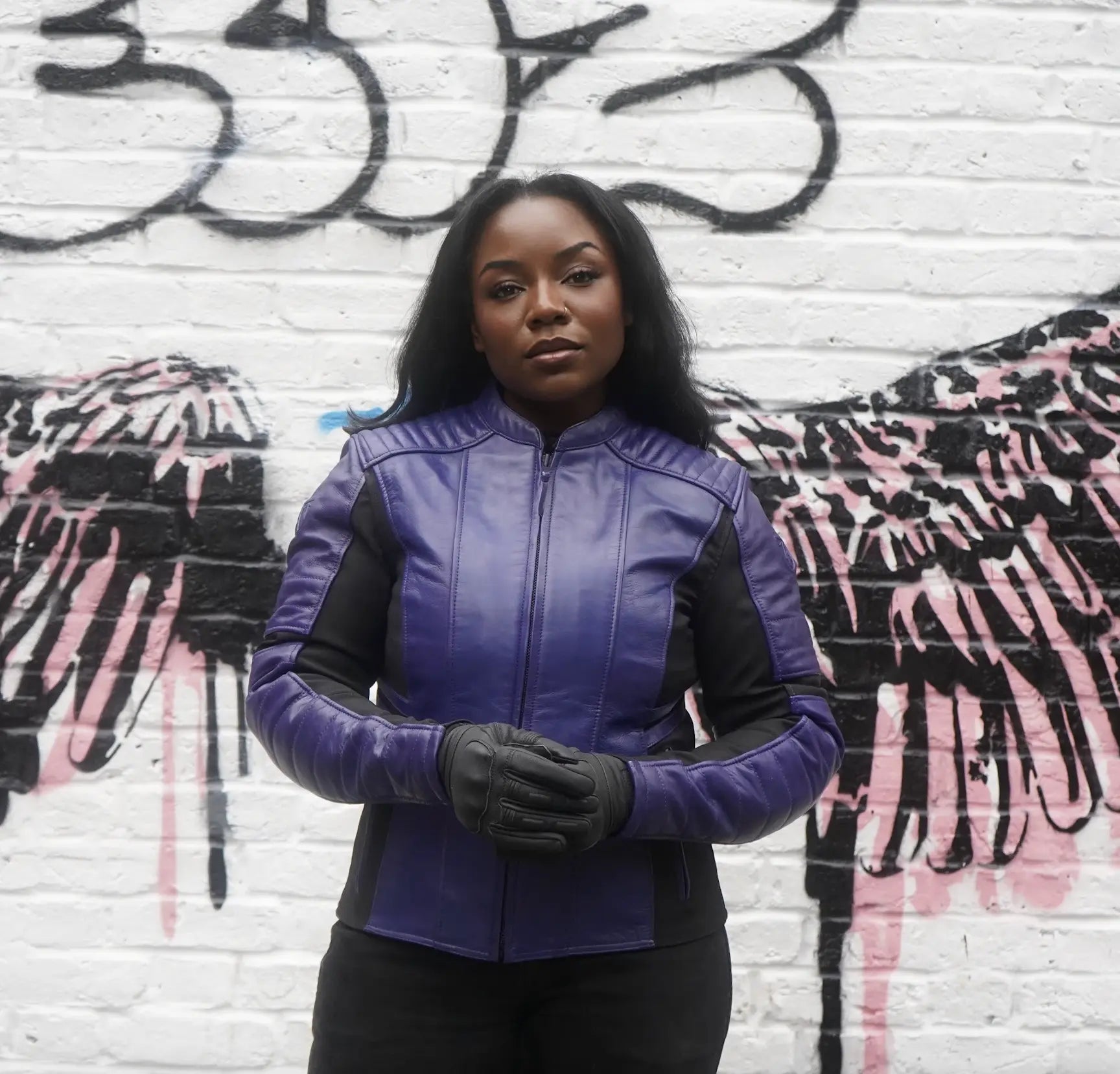 MotoGirl Amelia Ladies Leather Jacket Purple FREE UK Delivery, FREE 365 Day Returns | Moto Central