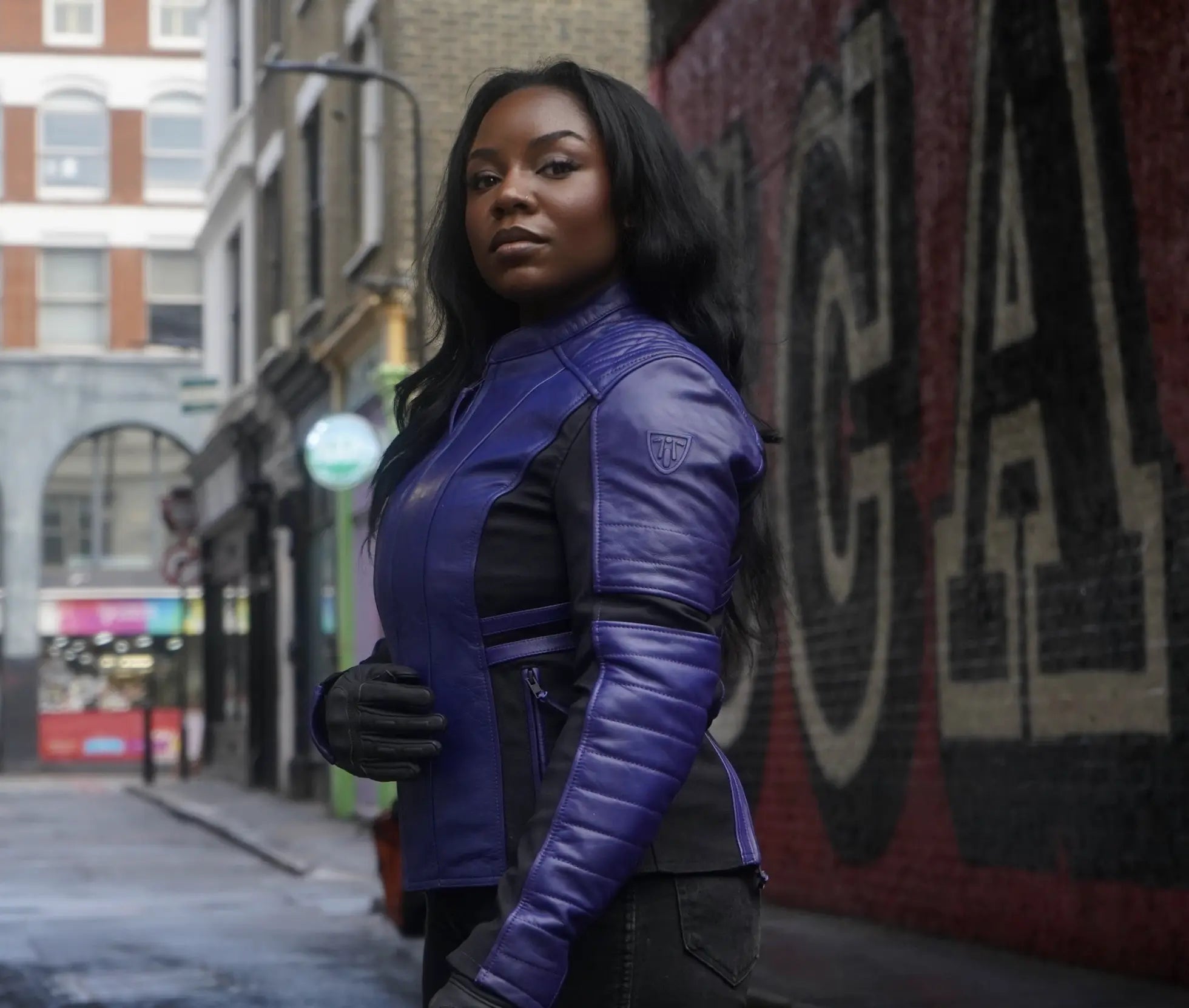 MotoGirl Amelia Ladies Leather Jacket Purple FREE UK Delivery, FREE 365 Day Returns | Moto Central