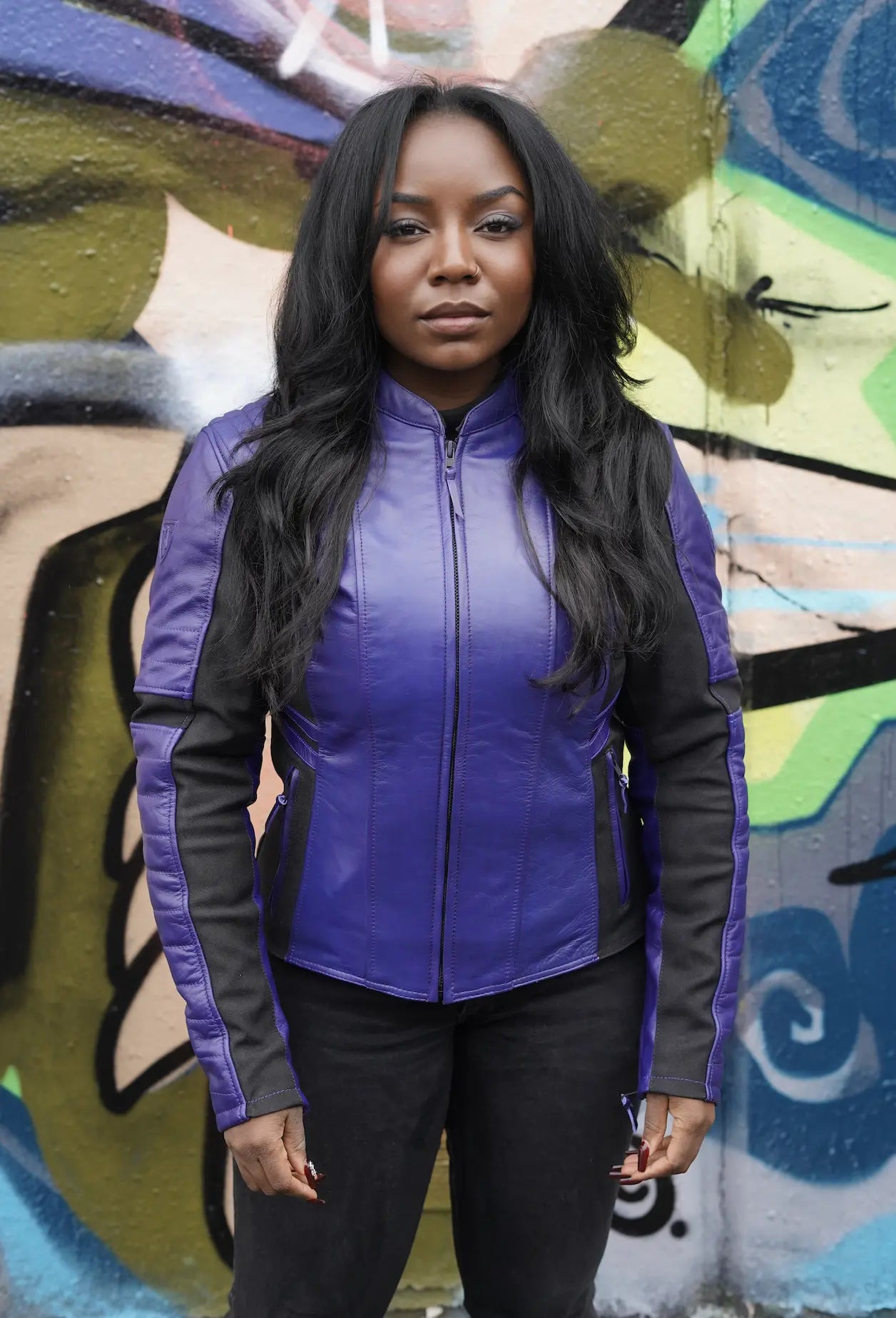 MotoGirl Amelia Ladies Leather Jacket Purple FREE UK Delivery, FREE 365 Day Returns | Moto Central