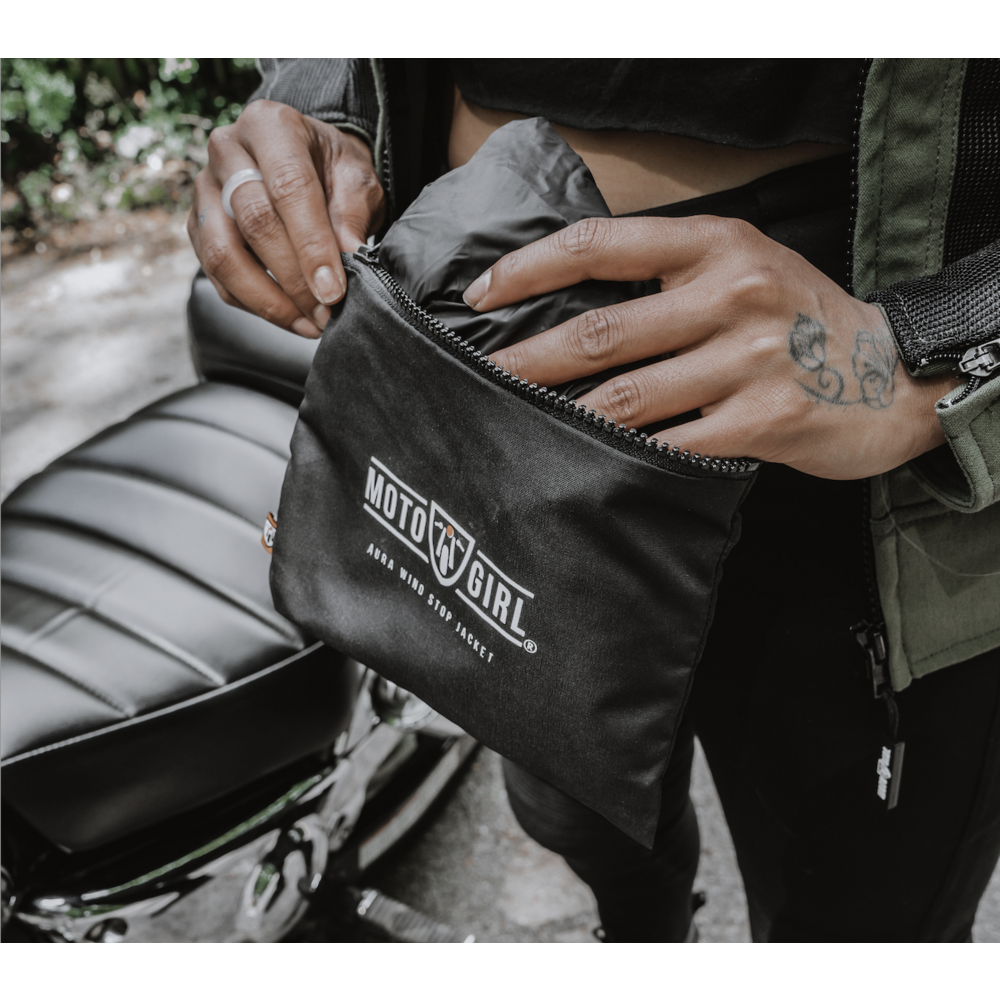 MotoGirl Aura Wind Stop Ladies Jacket Black