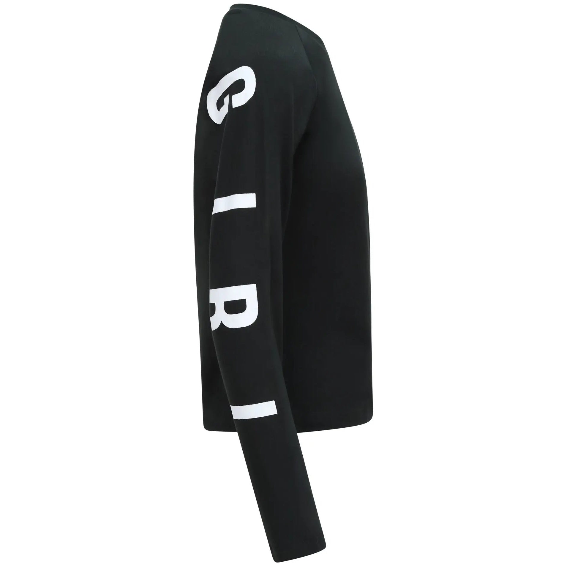 MotoGirl Back Shield Ladies Long Sleeves T-Shirt Black — left-side view