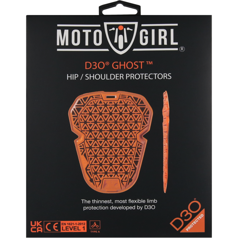 MotoGirl D3O Ghost L1 Ladies Hip / Shoulder Protector Orange - Pair