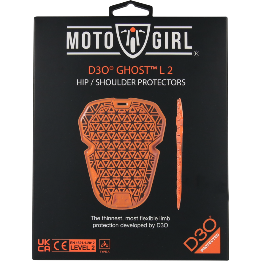 MotoGirl D3O Ghost L2 Ladies Hip / Shoulder Protector Orange - Pair