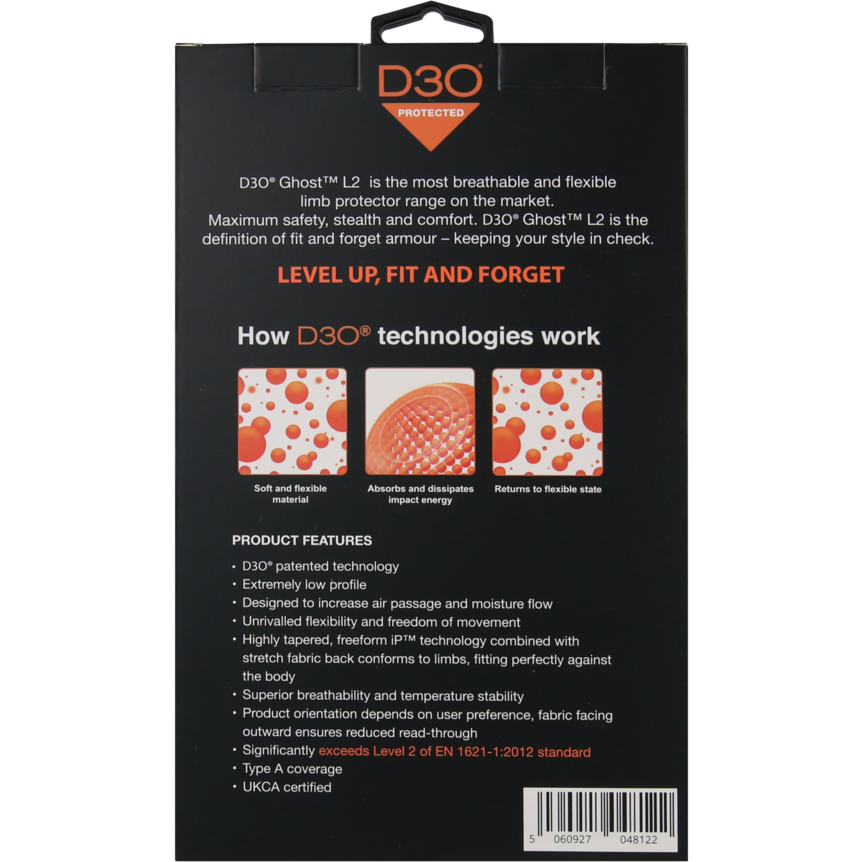 MotoGirl D3O Ghost L2 Ladies Knee / Elbow Protector Orange - Pair