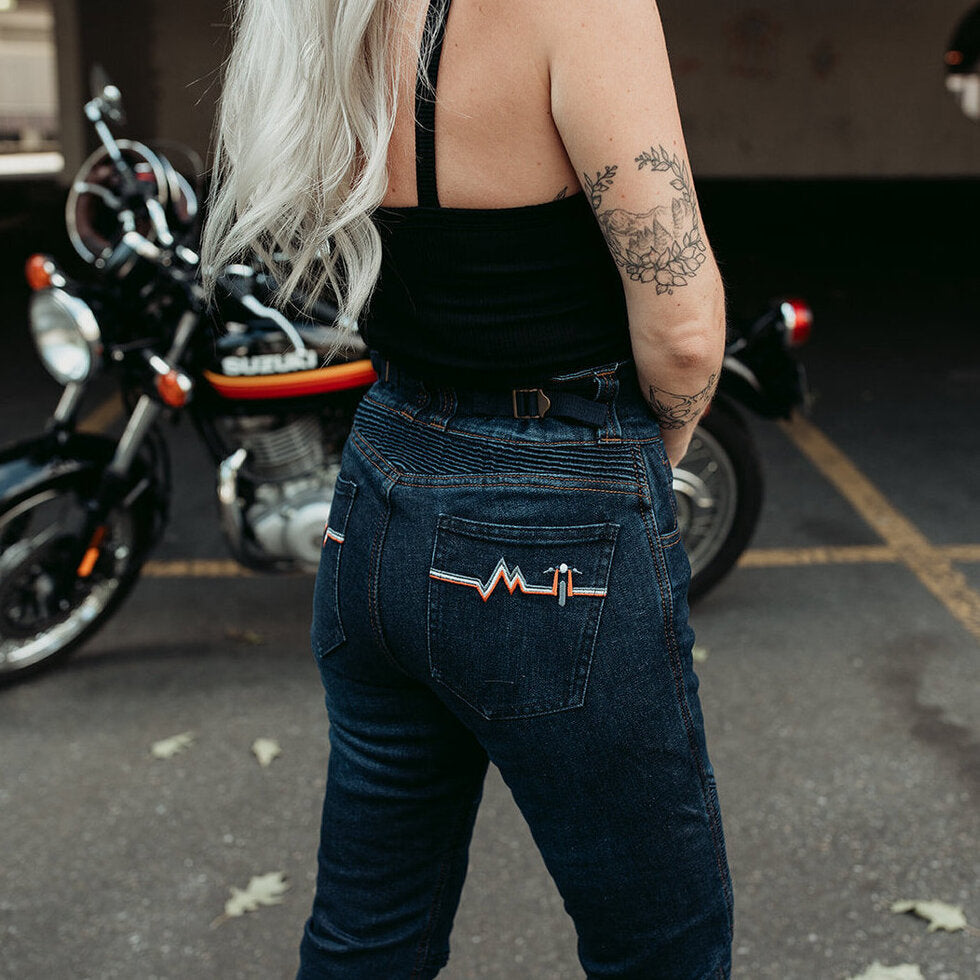 MotoGirl Ellie Ladies Jeans Blue