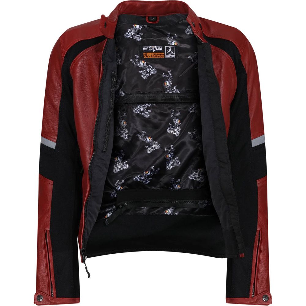 MotoGirl Fiona Ladies Leather Jacket Red