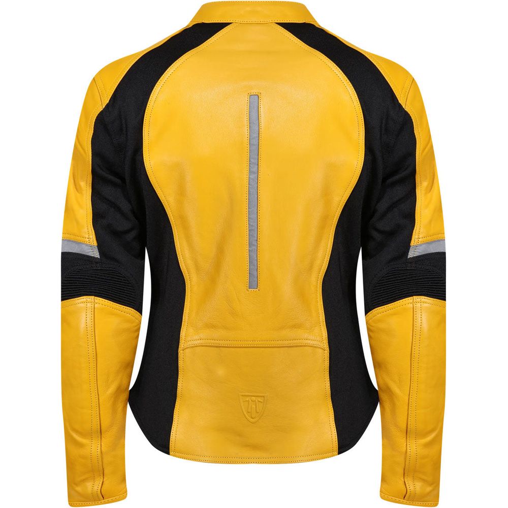 MotoGirl Fiona Ladies Leather Jacket Yellow