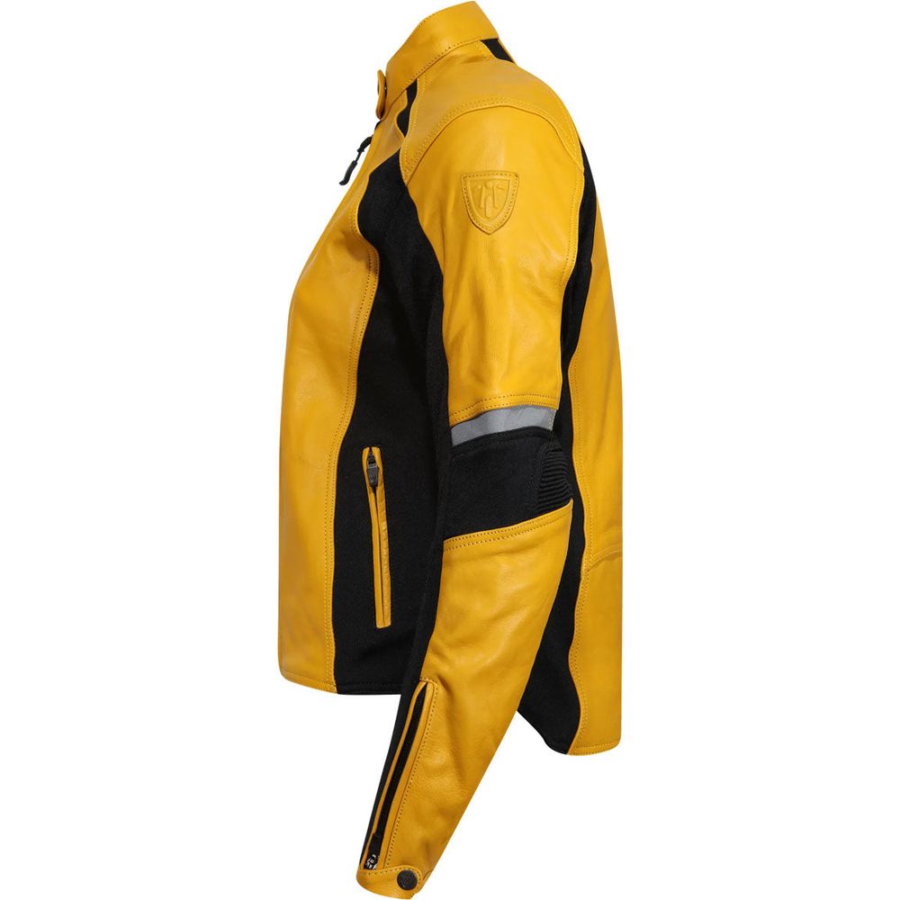 MotoGirl Fiona Ladies Leather Jacket Yellow