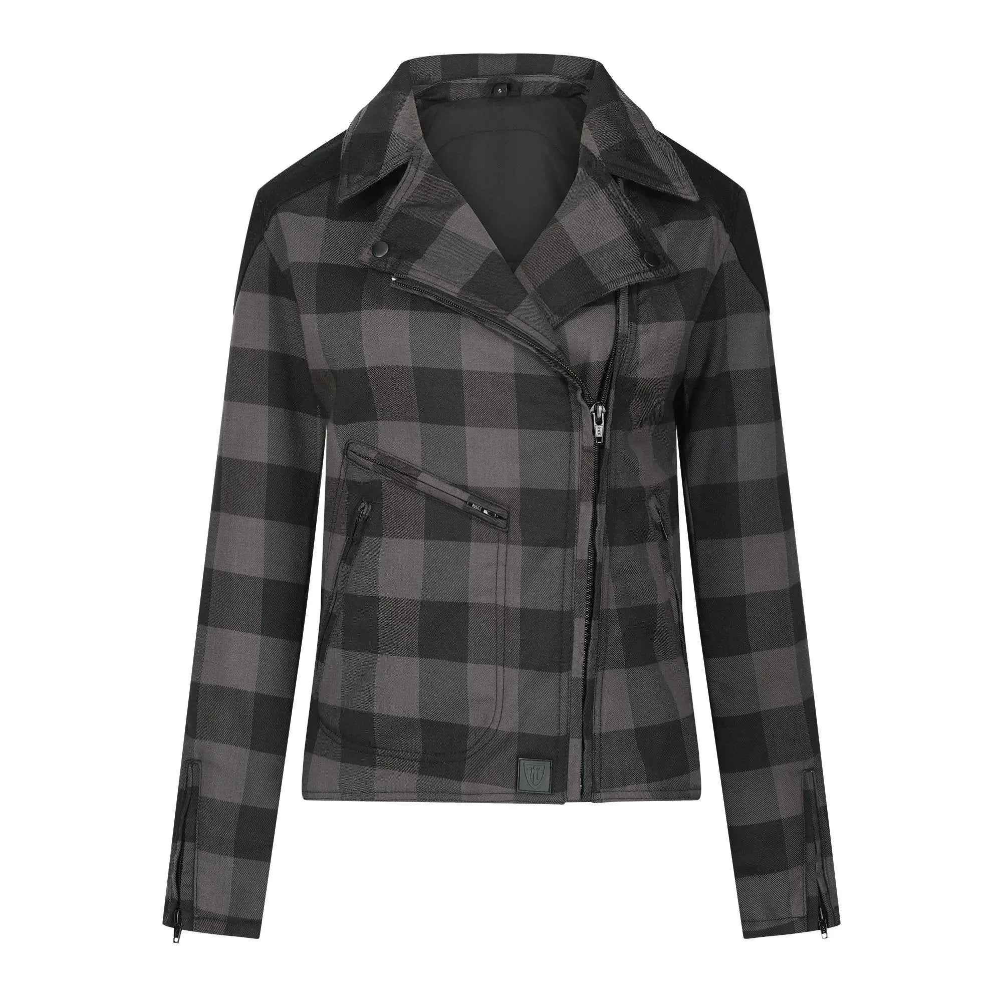 MotoGirl Jessie Flannel Ladies Textile Jacket Grey - FREE UK Shipping, FREE 365 Day Returns | Moto Central