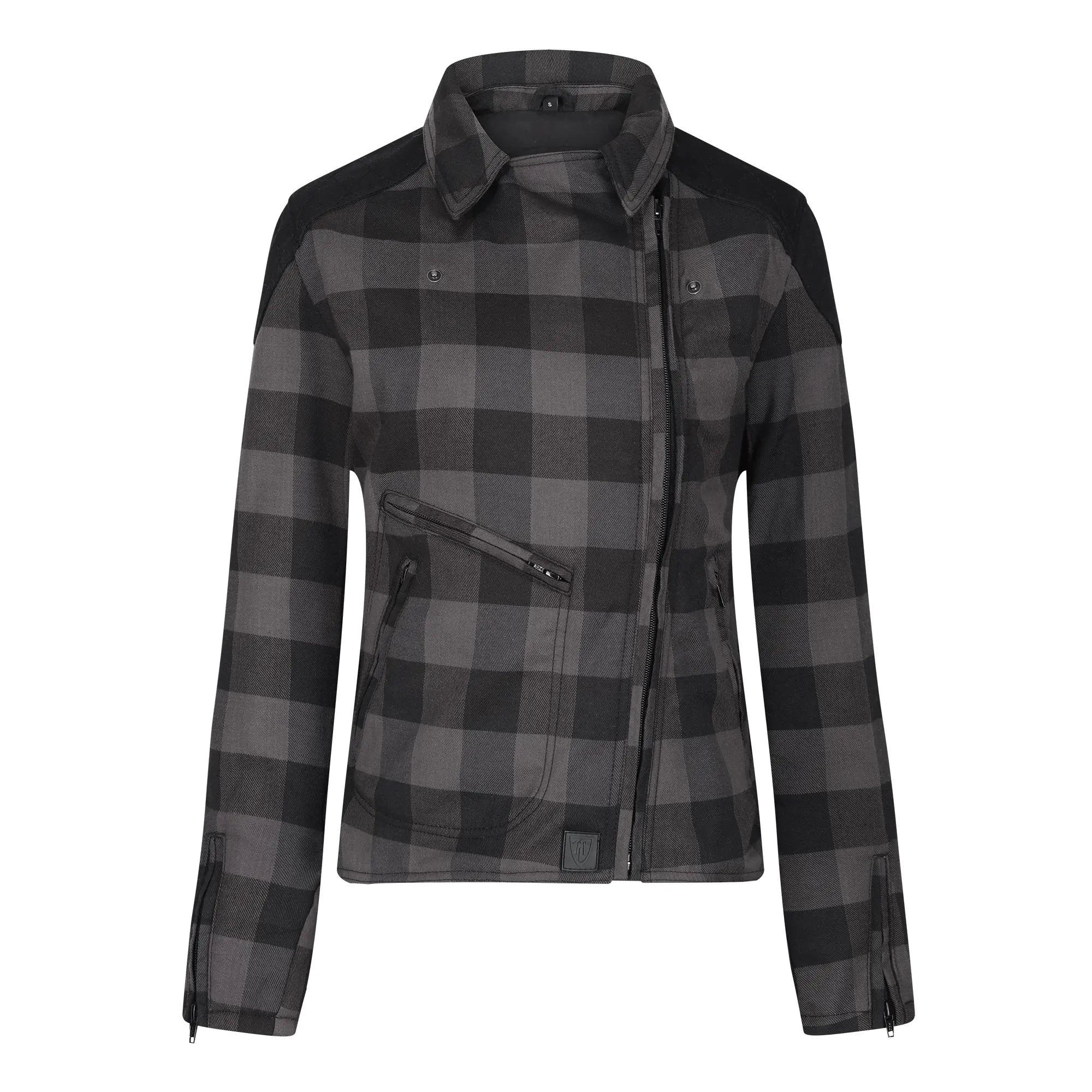 MotoGirl Jessie Flannel Ladies Textile Jacket Grey - FREE UK Shipping, FREE 365 Day Returns | Moto Central