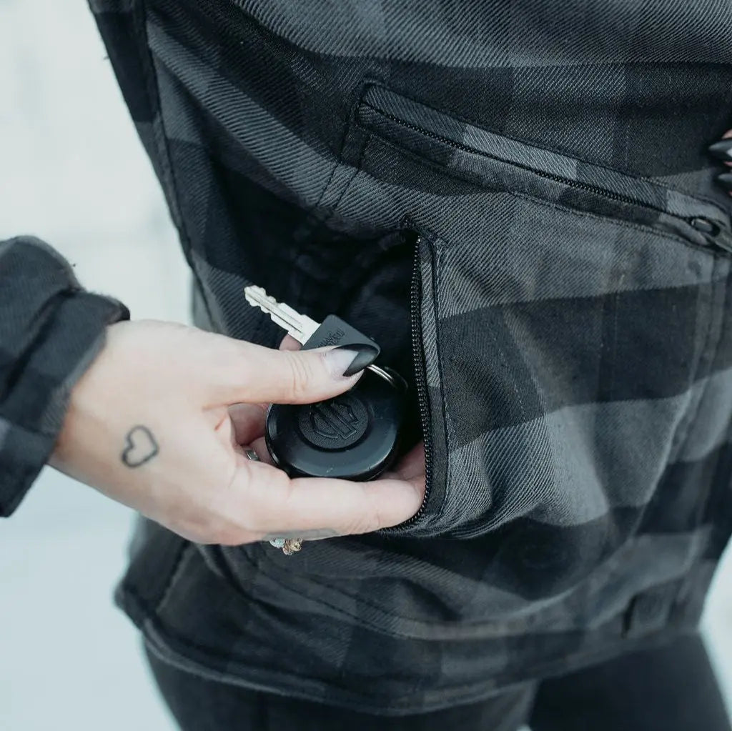 MotoGirl Jessie Flannel Ladies Textile Jacket Grey - FREE UK Shipping, FREE 365 Day Returns | Moto Central