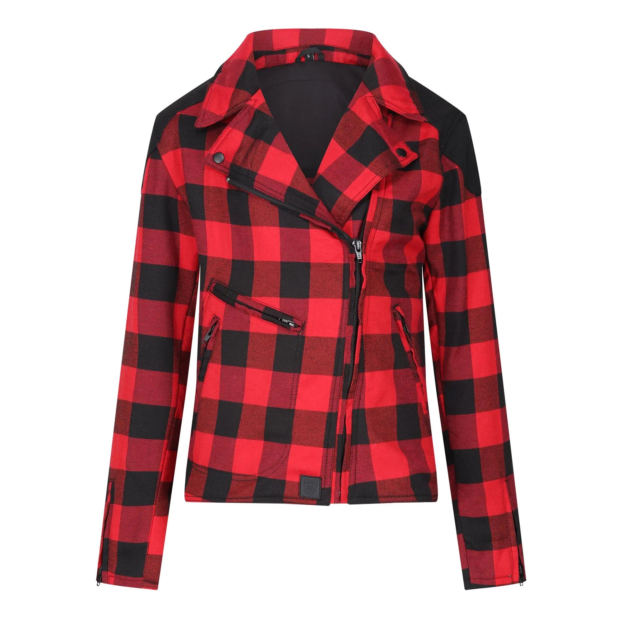 MotoGirl Jessie Flannel Ladies Textile Jacket Red - FREE UK Shipping, FREE 365 Day Returns | Moto Central