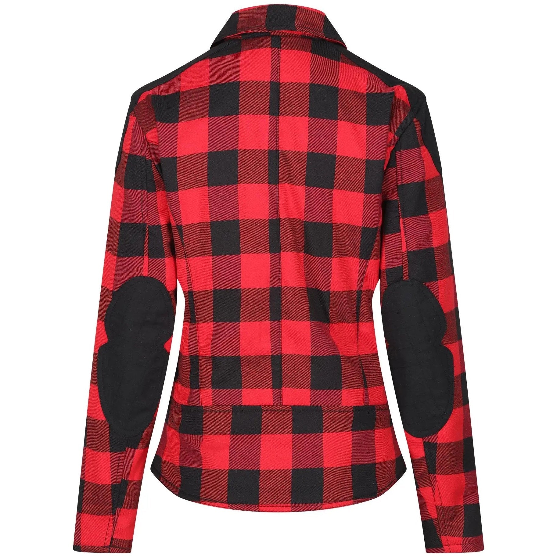 MotoGirl Jessie Flannel Ladies Textile Jacket Red — rear view