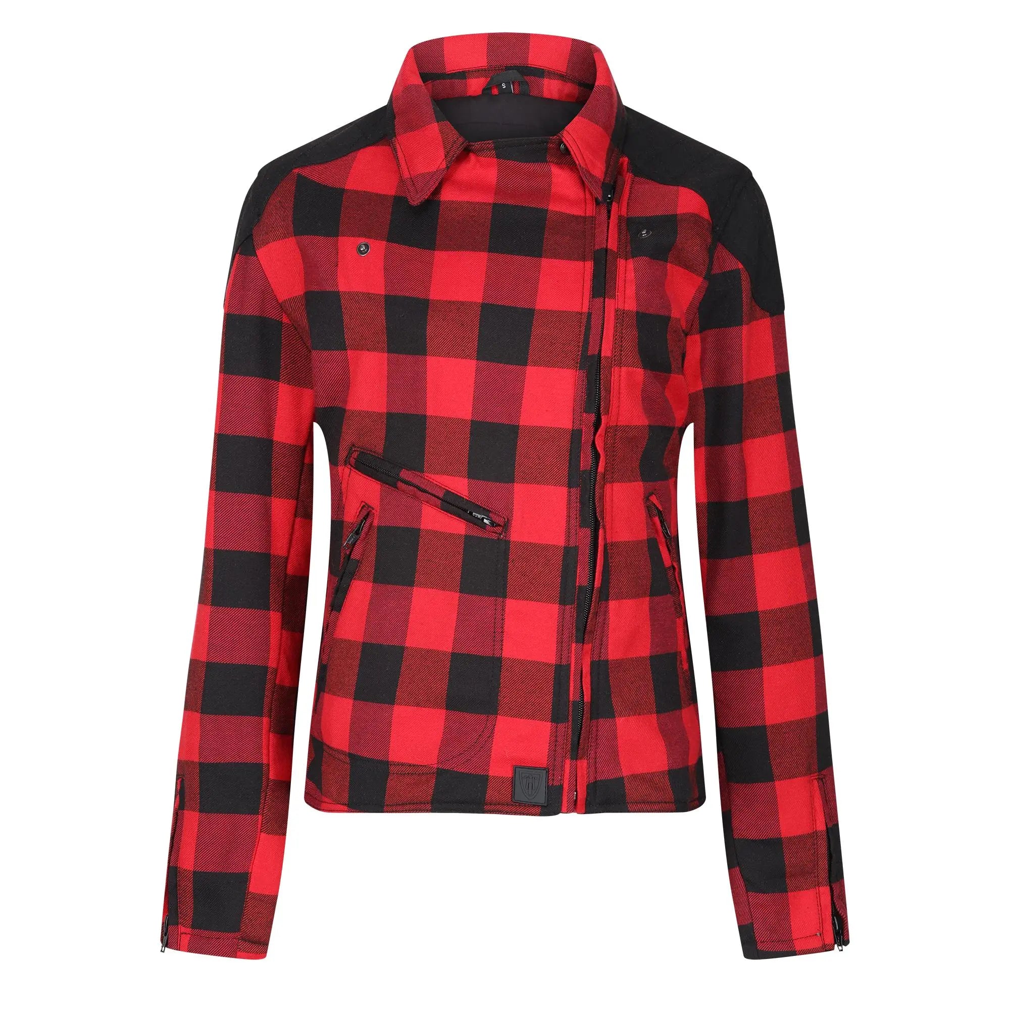 MotoGirl Jessie Flannel Ladies Textile Jacket Red - FREE UK Shipping, FREE 365 Day Returns | Moto Central